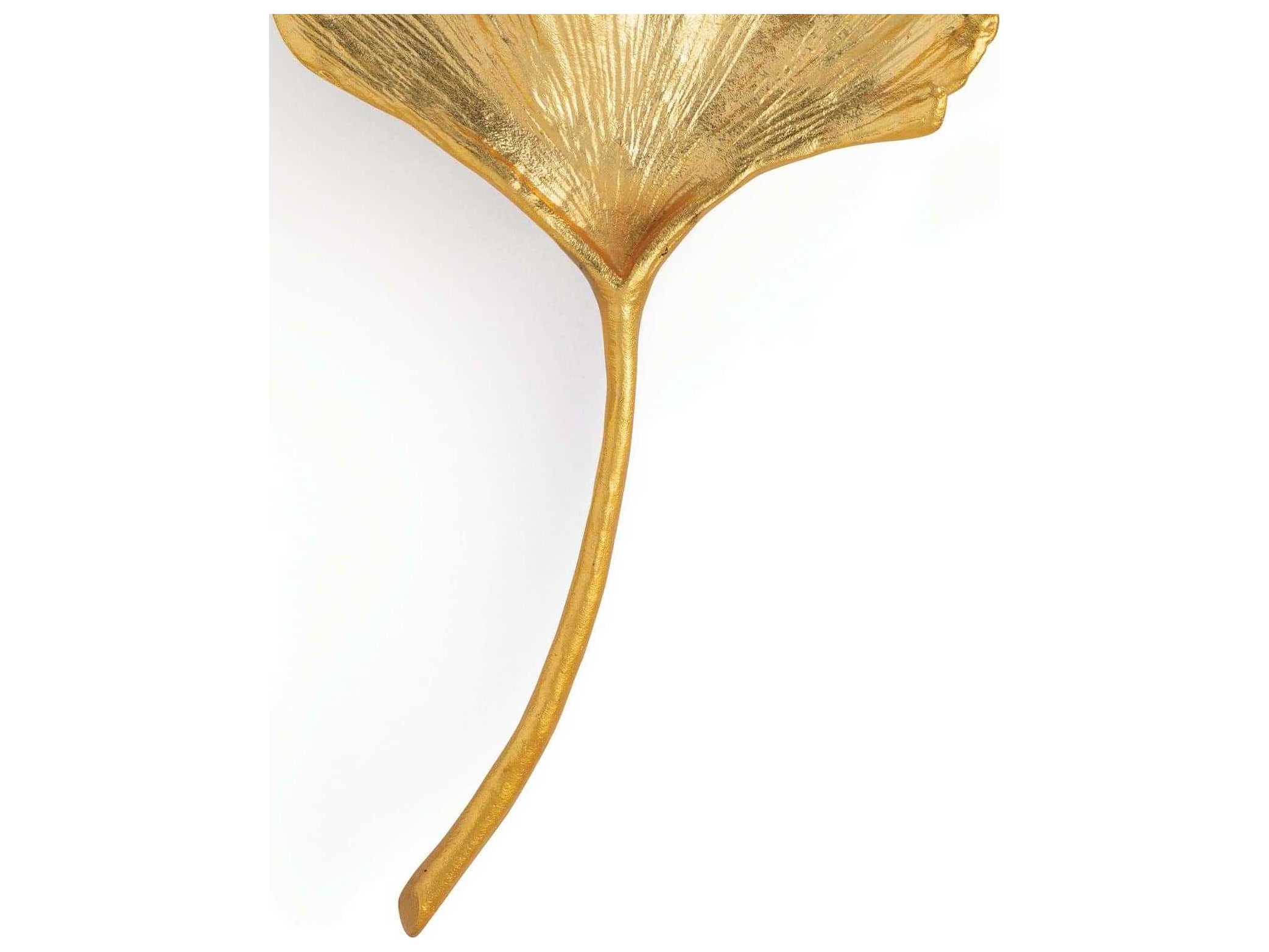 Regina Andrew Ginkgo 2-Light Gold Wall Sconce