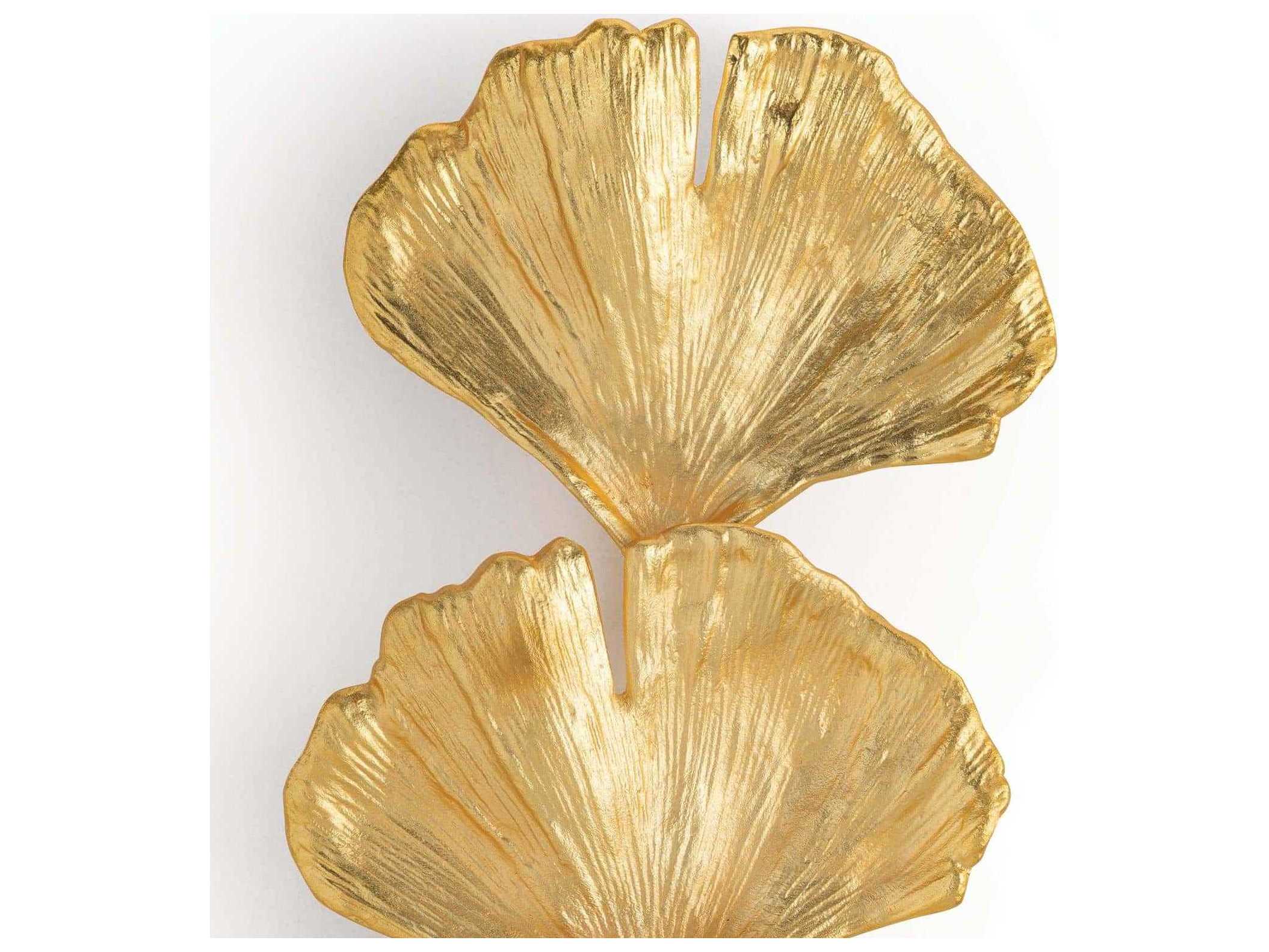 Regina Andrew Ginkgo 2-Light Gold Wall Sconce