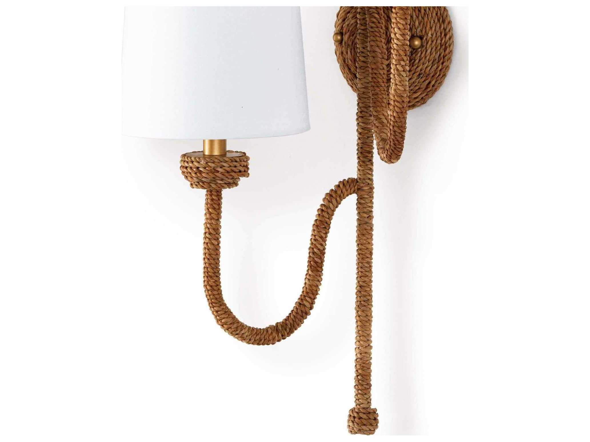Regina Andrew 2-Light Natural Polished Brass Brown Wall Sconce