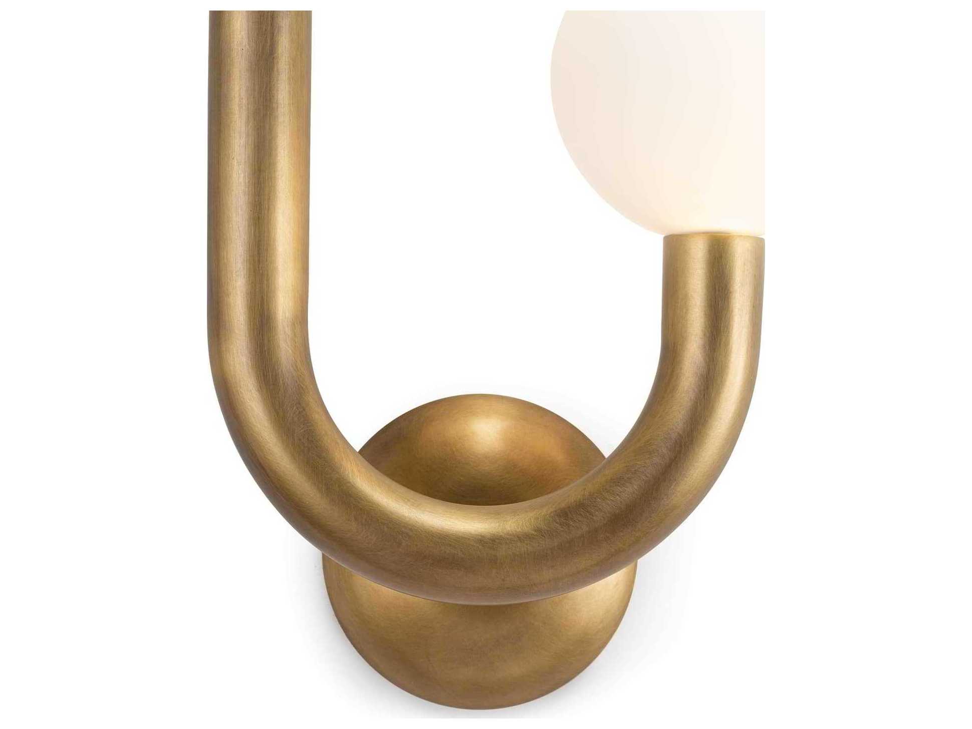 Regina Andrew Happy 2-Light Natural Brass Glass LED Wall Sconce