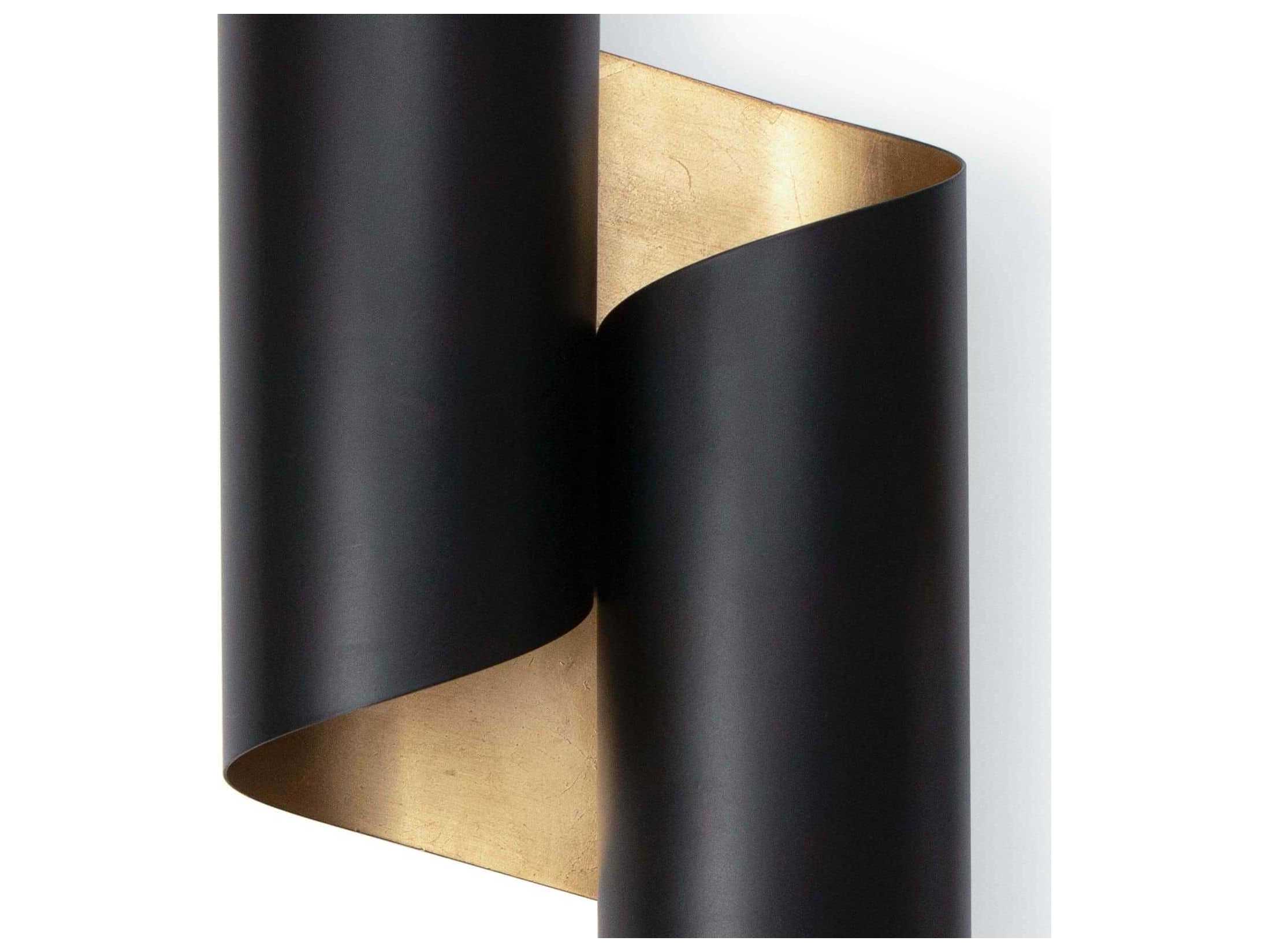 Regina Andrew Folio 2-Light Black Wall Sconce