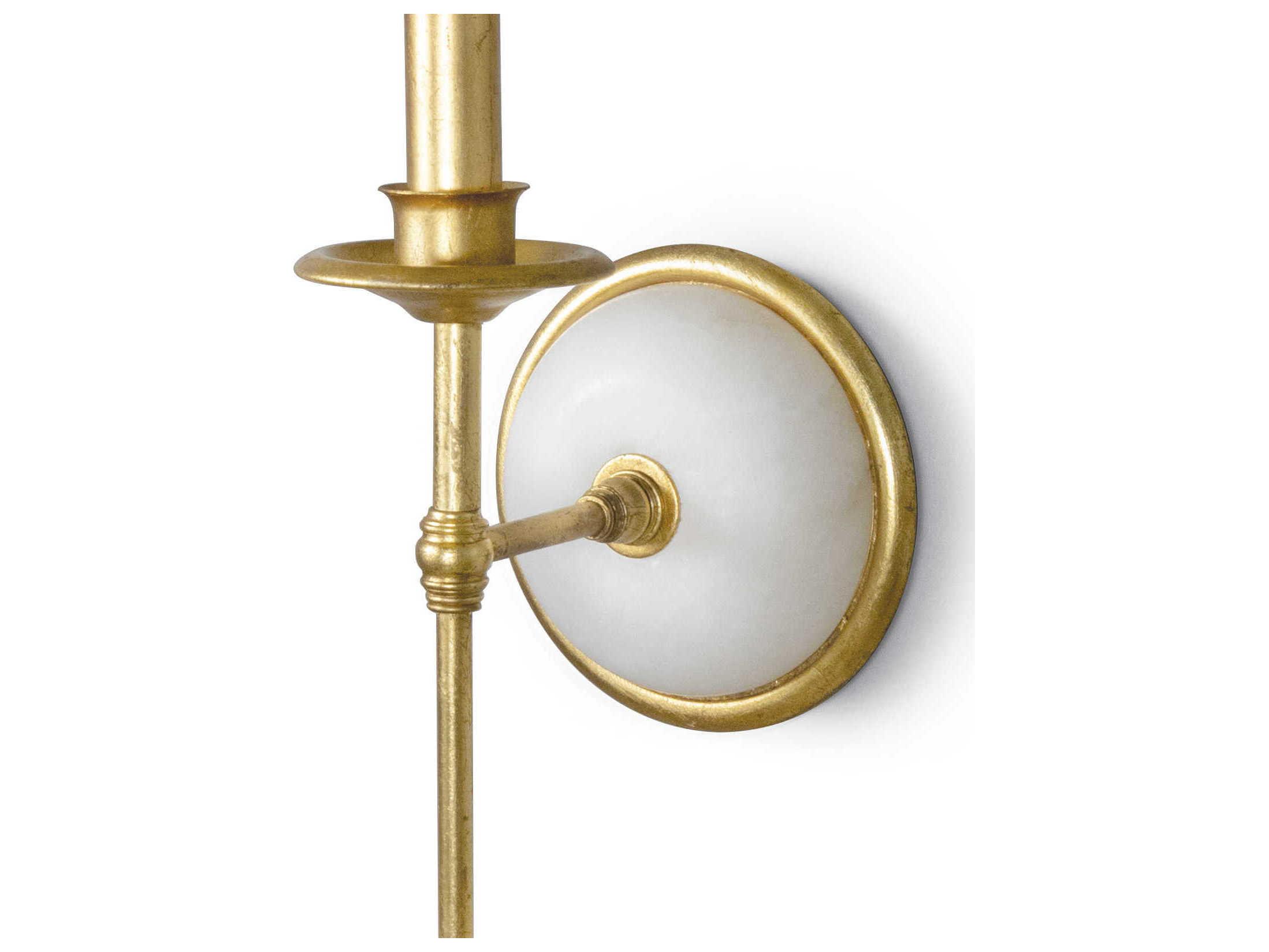 Regina Andrew Fisher 1-Light Gold Leaf Polished Brass Wall Sconce