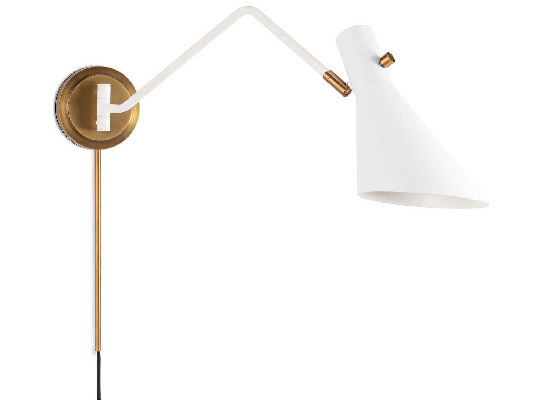 Regina Andrew Spyder 1-Light White Brass Wall Sconce