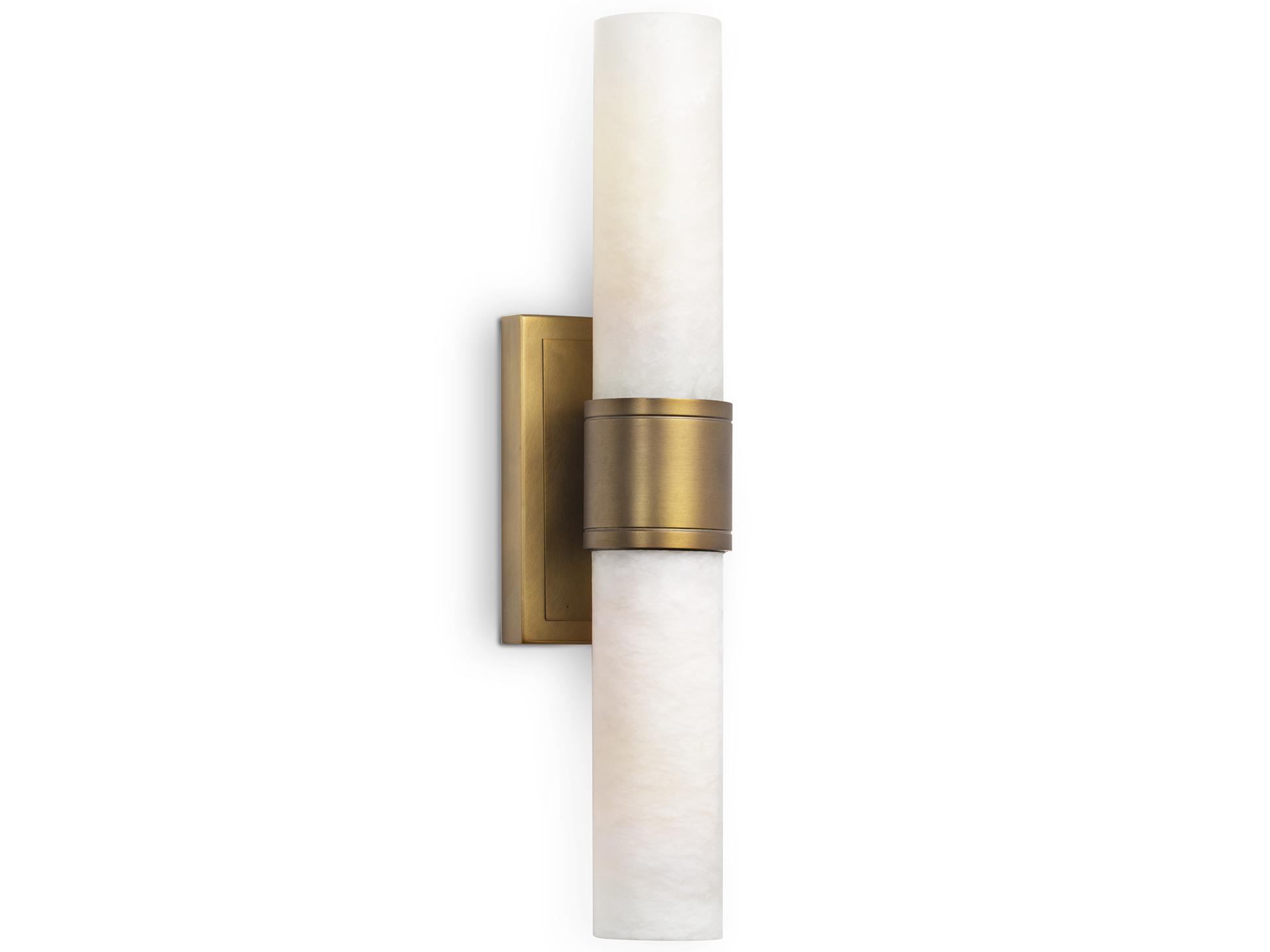 Regina Andrew 2-Light Natural Stone Brass Wall Sconce