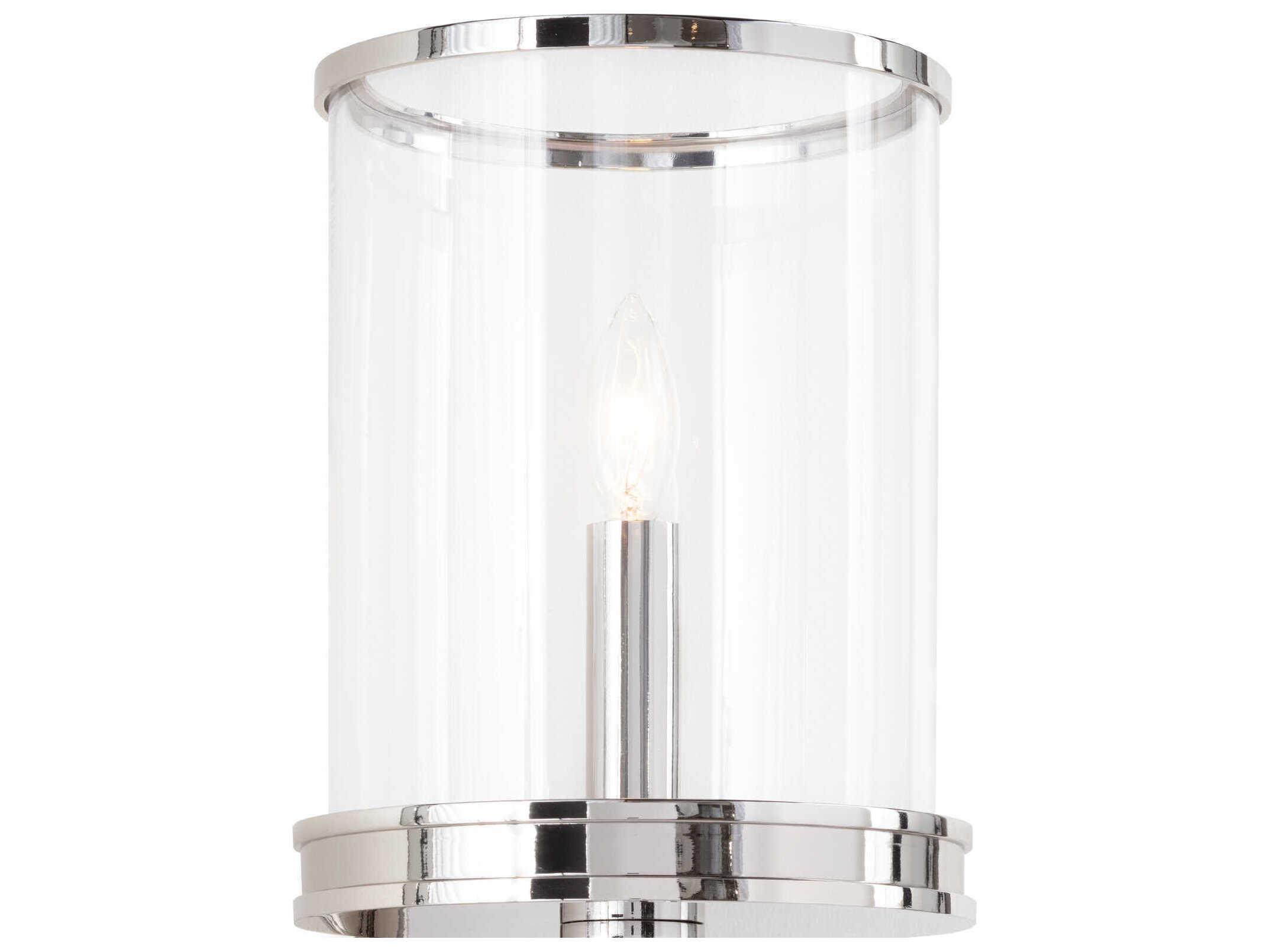 Regina Andrew Adria 1-Light Polished Nickel Glass Wall Sconce