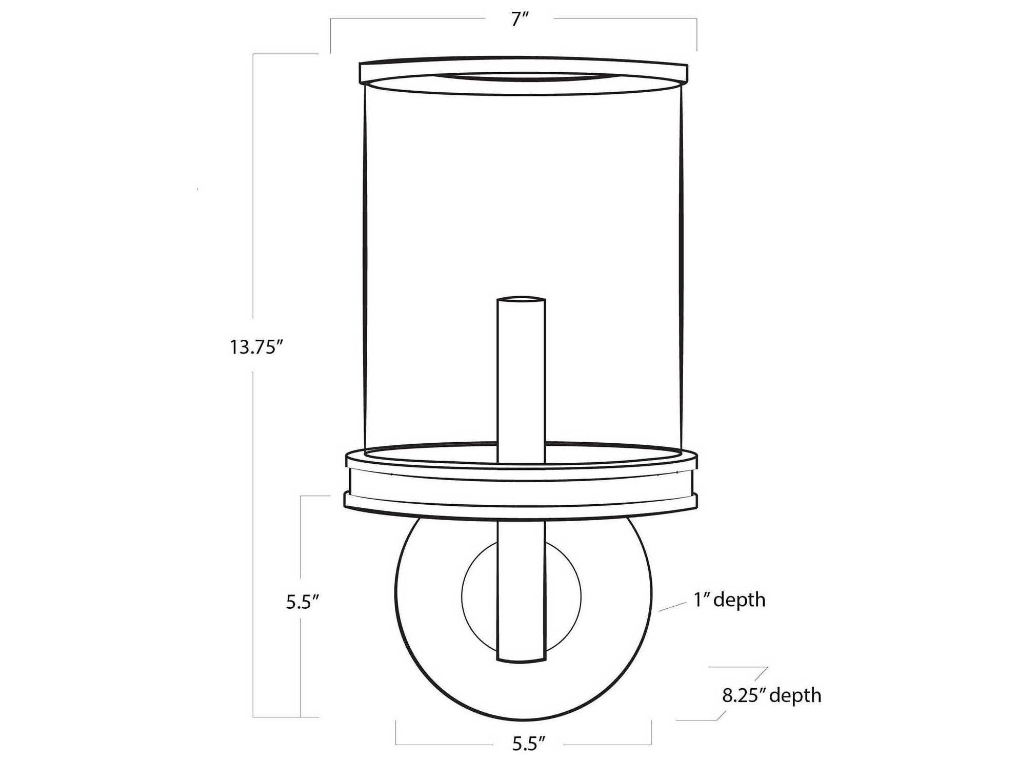 Regina Andrew Adria 1-Light Polished Nickel Glass Wall Sconce