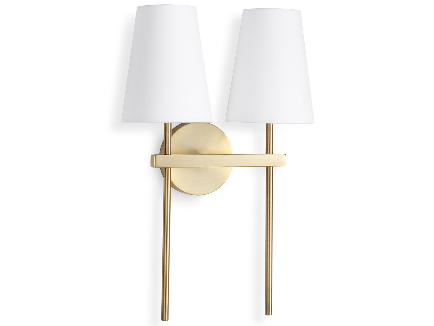 Regina Andrew Toni 2-Light Natural Brass Wall Sconce