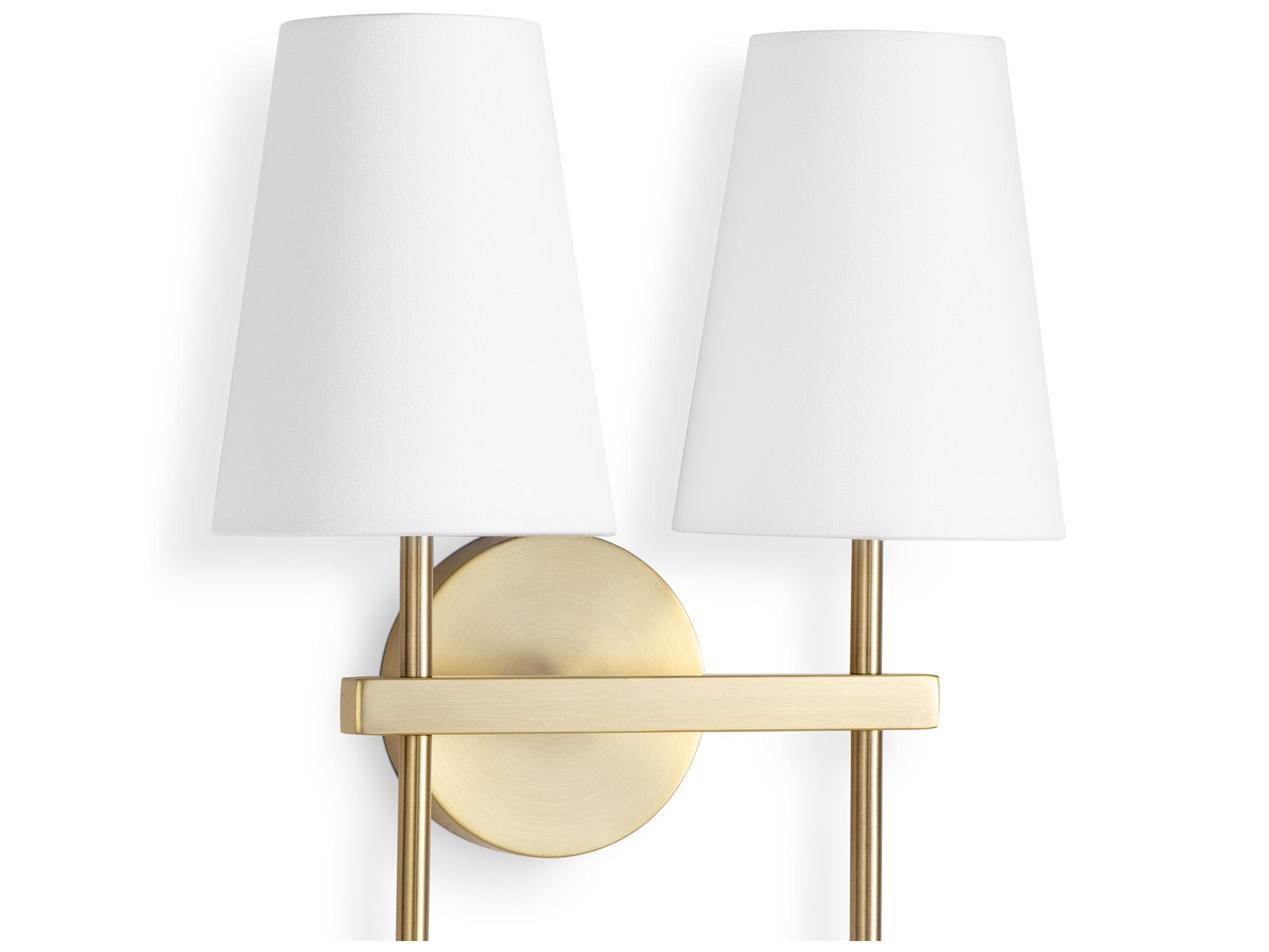 Regina Andrew Toni 2-Light Natural Brass Wall Sconce