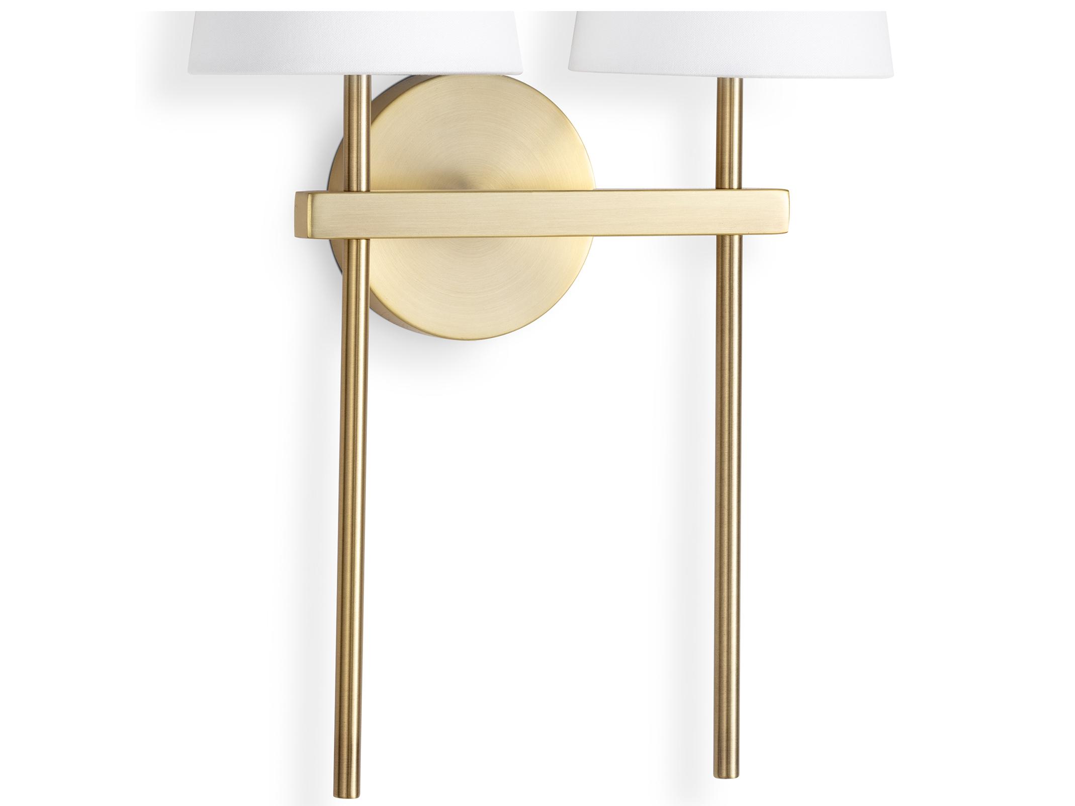 Regina Andrew Toni 2-Light Natural Brass Wall Sconce