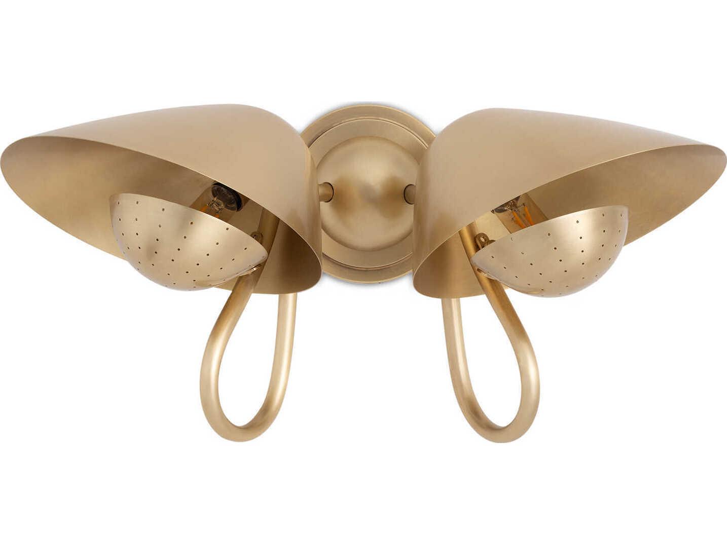 Regina Andrew Keaton 2-Light Natural Brass Wall Sconce