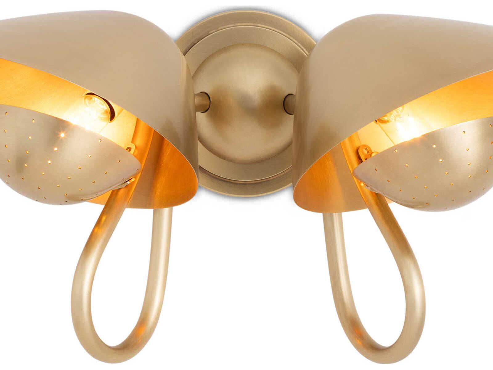 Regina Andrew Keaton 2-Light Natural Brass Wall Sconce