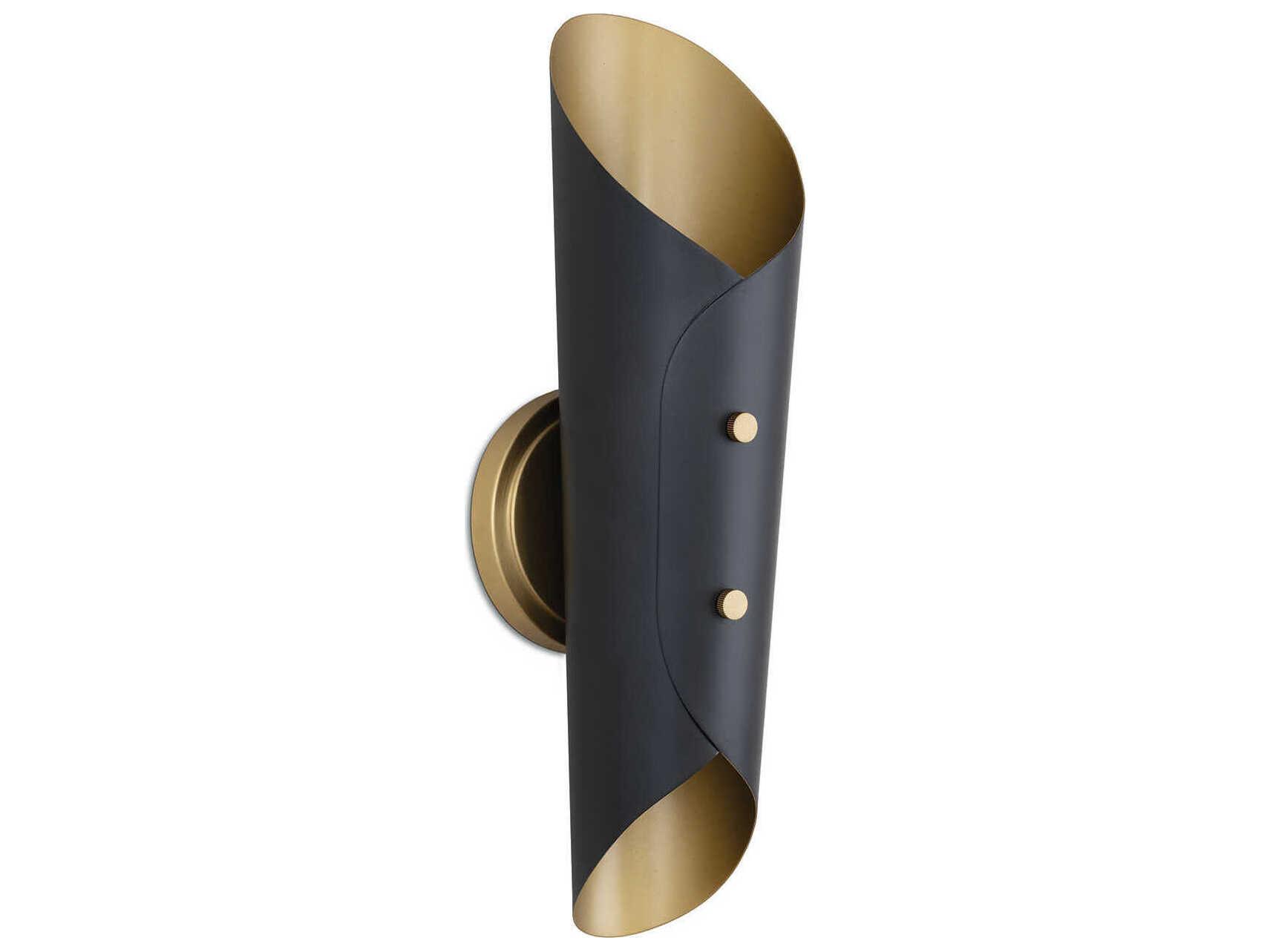 Regina Andrew Vest 2-Light Blackened Brass Wall Sconce