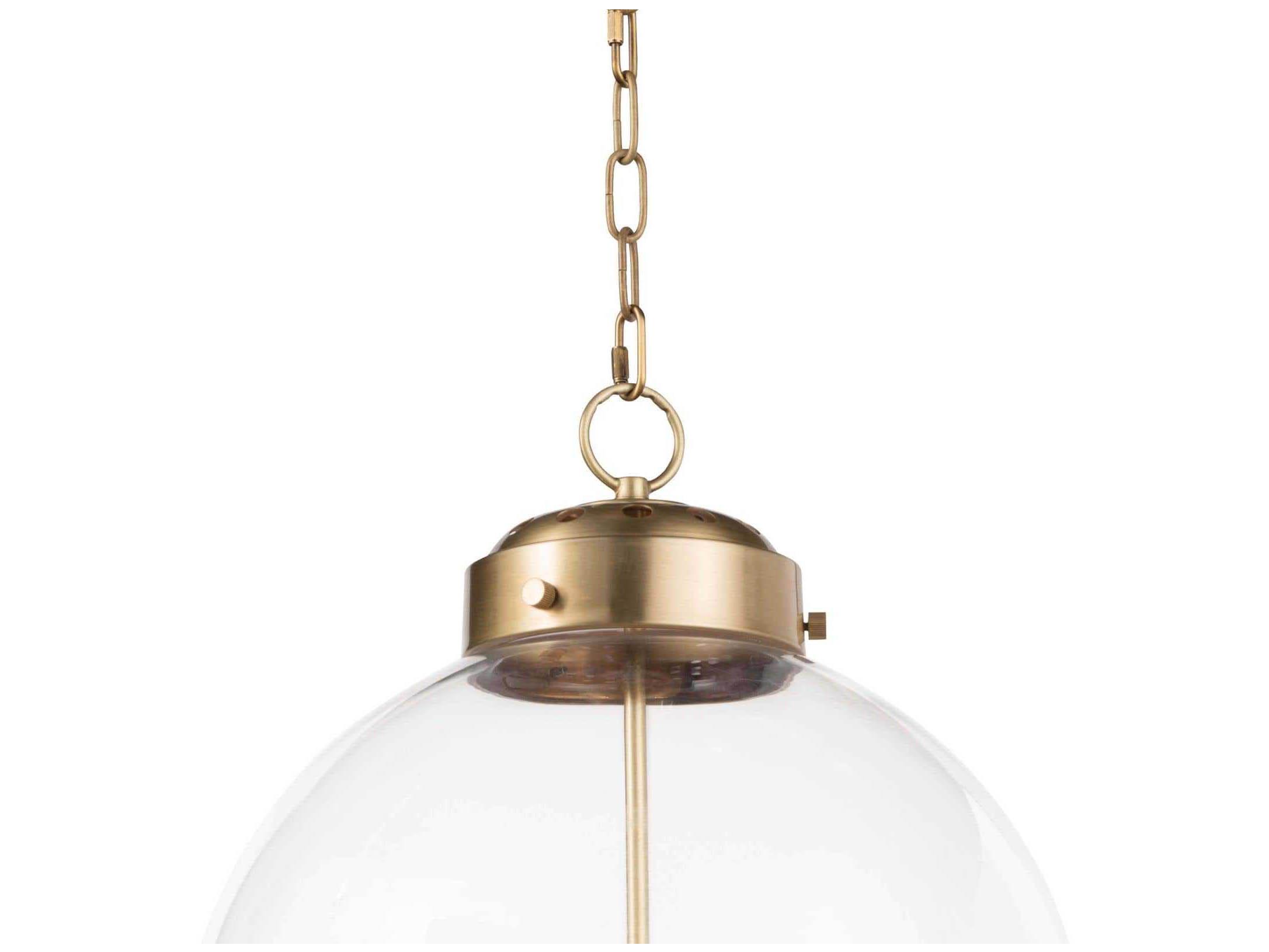 Regina Andrew 3-Light Natural Brass Glass Globe Pendant