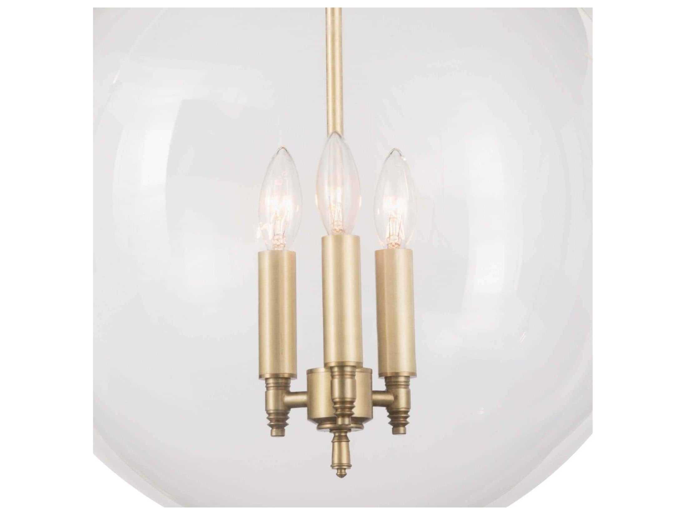 Regina Andrew 3-Light Oil Rubbed Bronze With Natural Brass Glass Globe Pendant