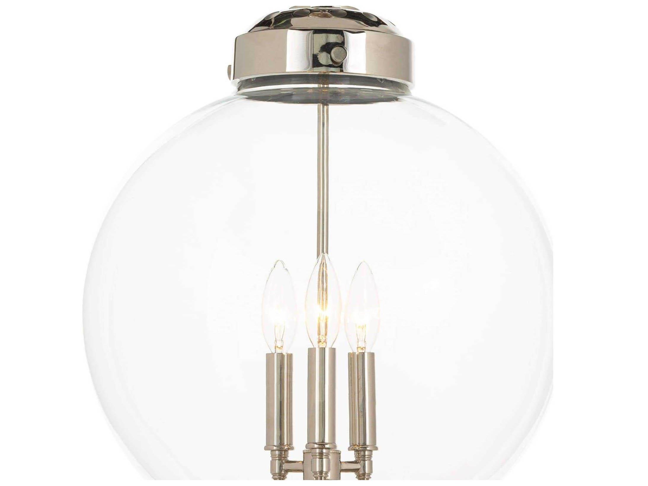 Regina Andrew Accent 3-Light Polished Nickel Glass Globe Pendant