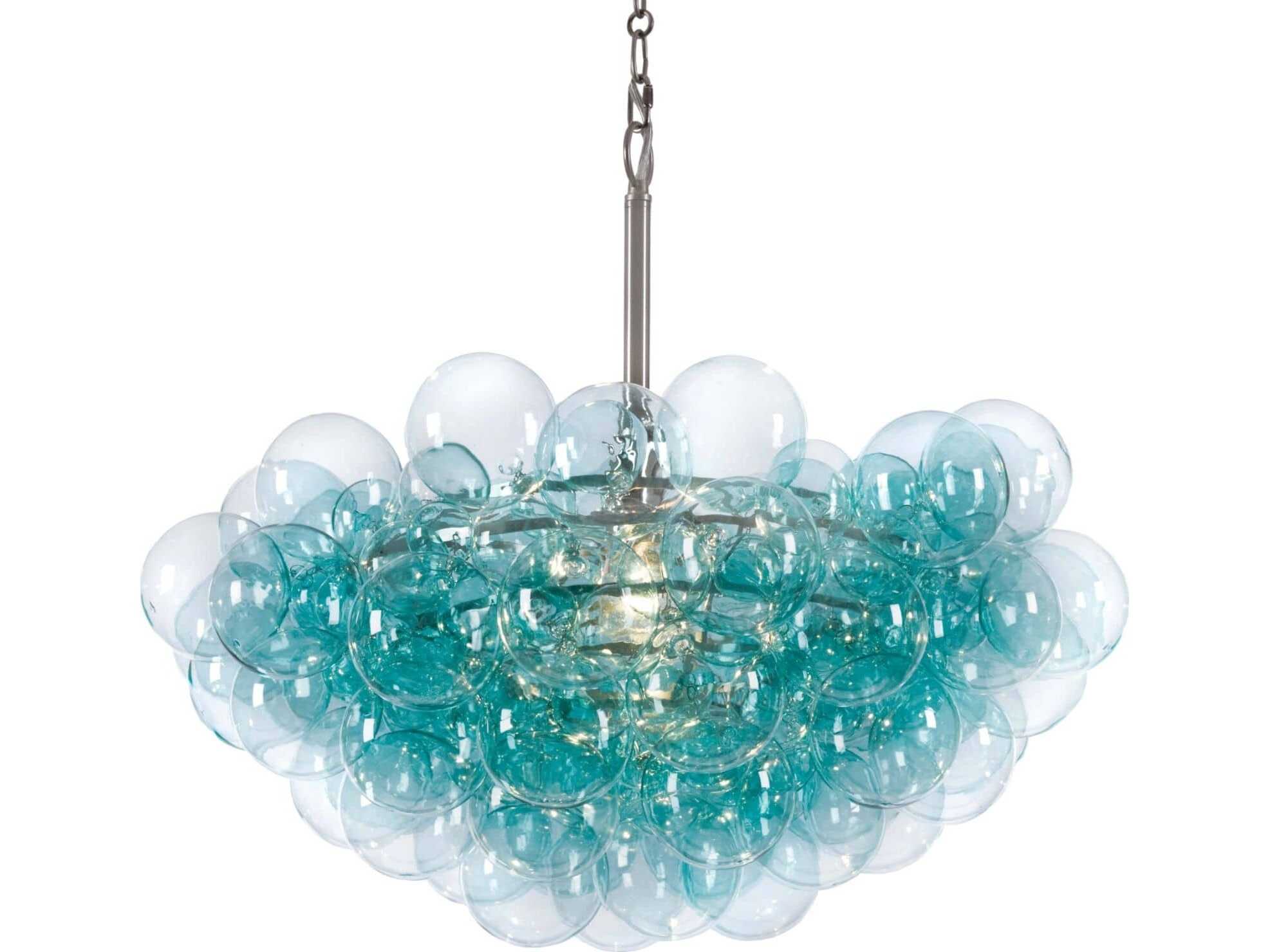 Regina Andrew Bubbles 1-Light Brushed Nickel Blue Globe Pendant
