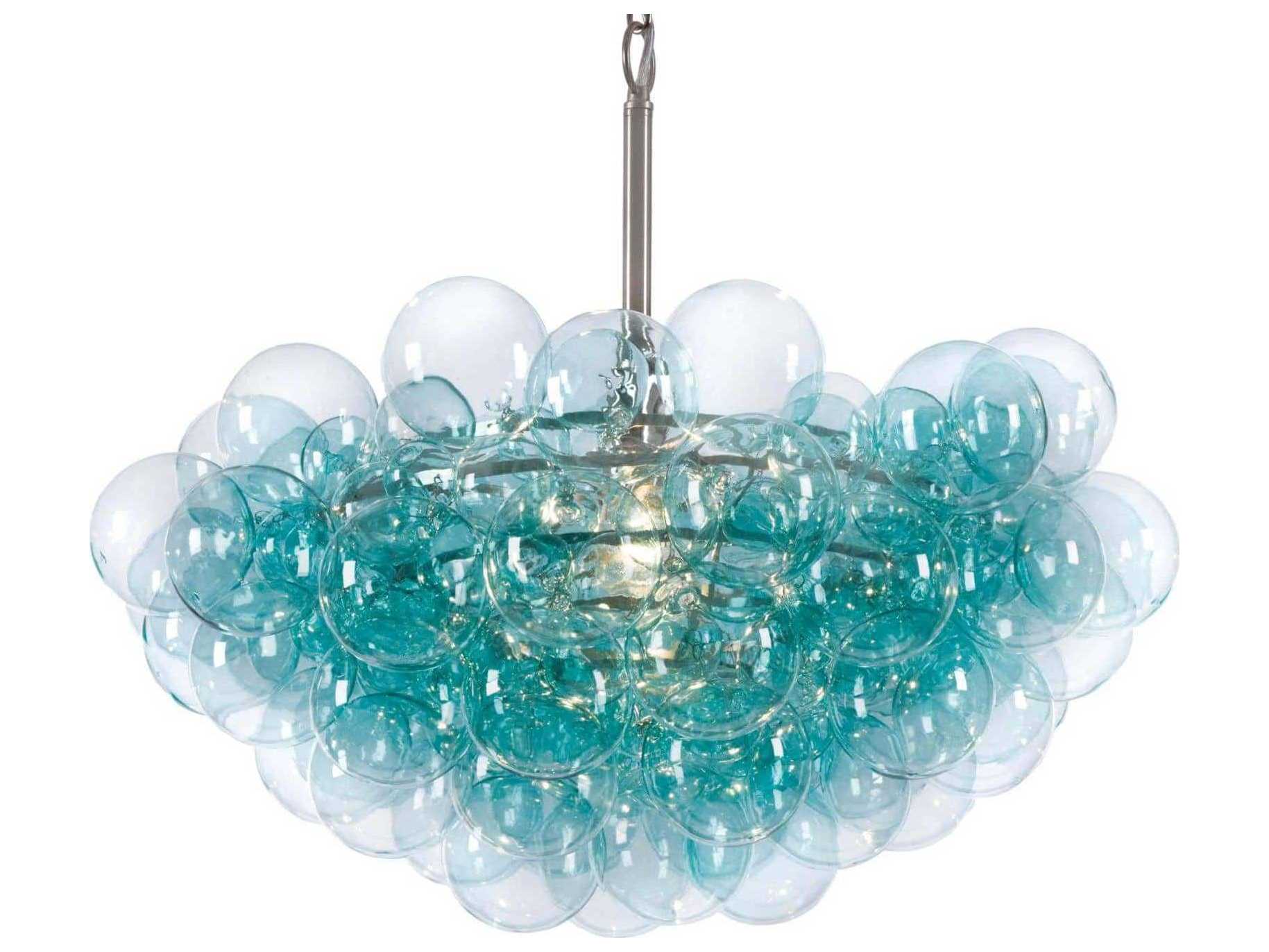 Regina Andrew Bubbles 1-Light Brushed Nickel Blue Globe Pendant