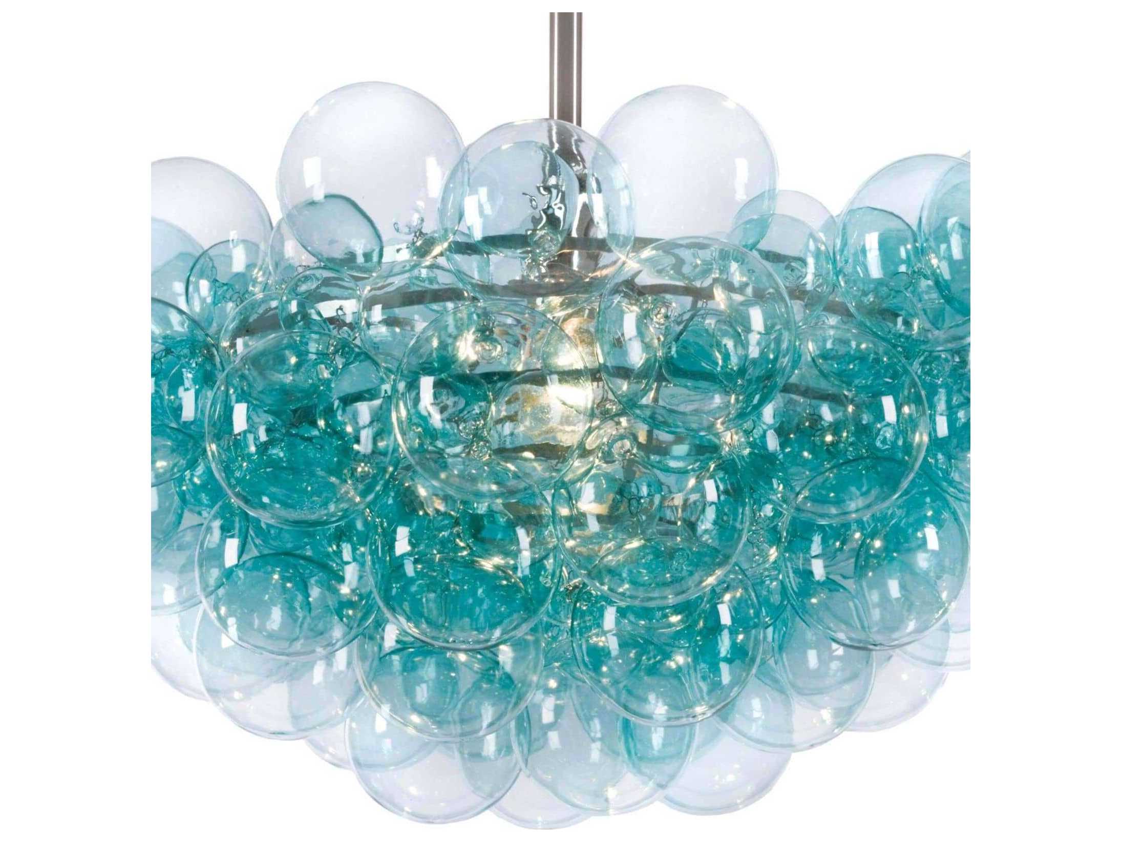 Regina Andrew Bubbles 1-Light Brushed Nickel Blue Globe Pendant