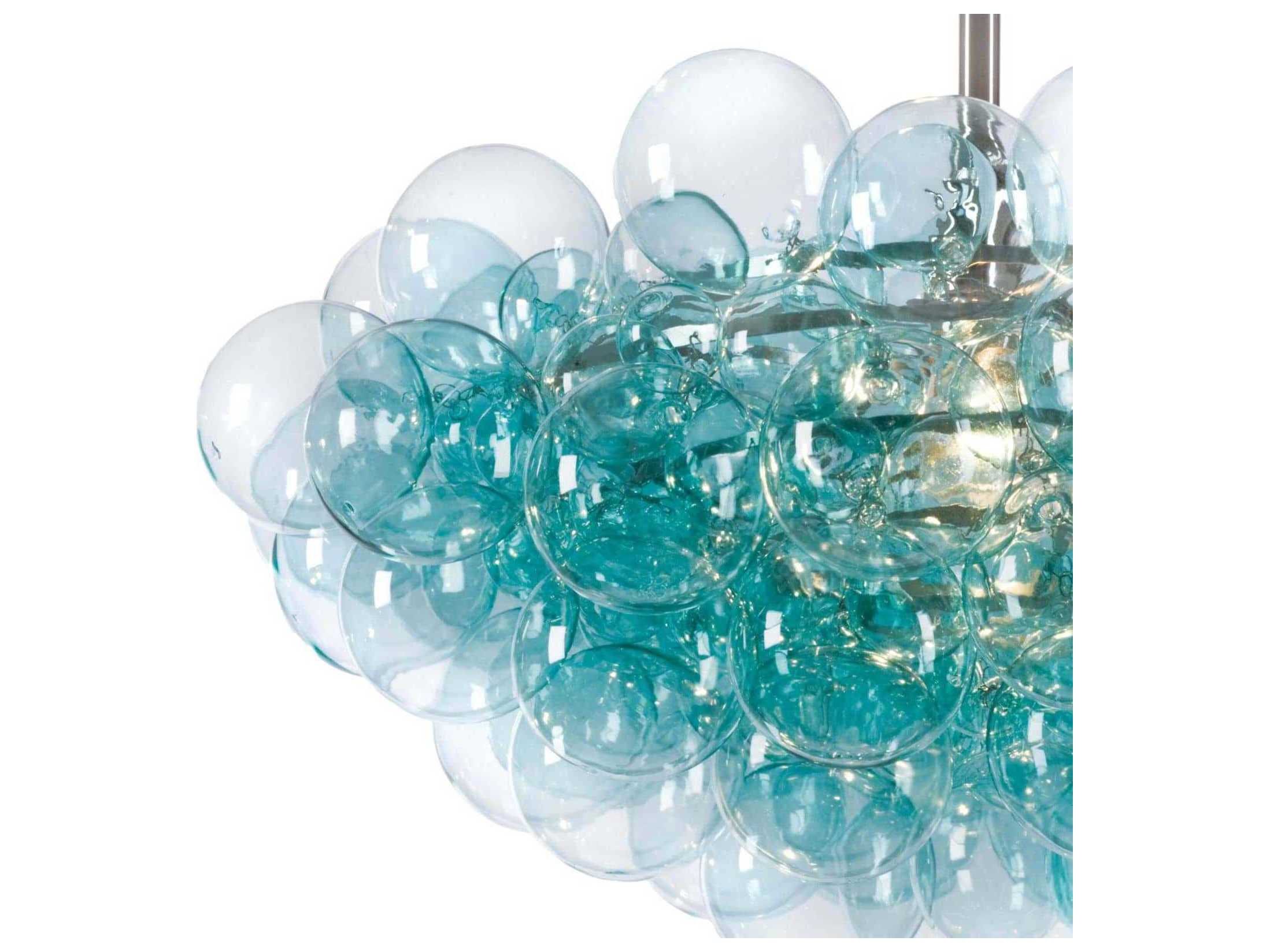 Regina Andrew Bubbles 1-Light Brushed Nickel Blue Globe Pendant