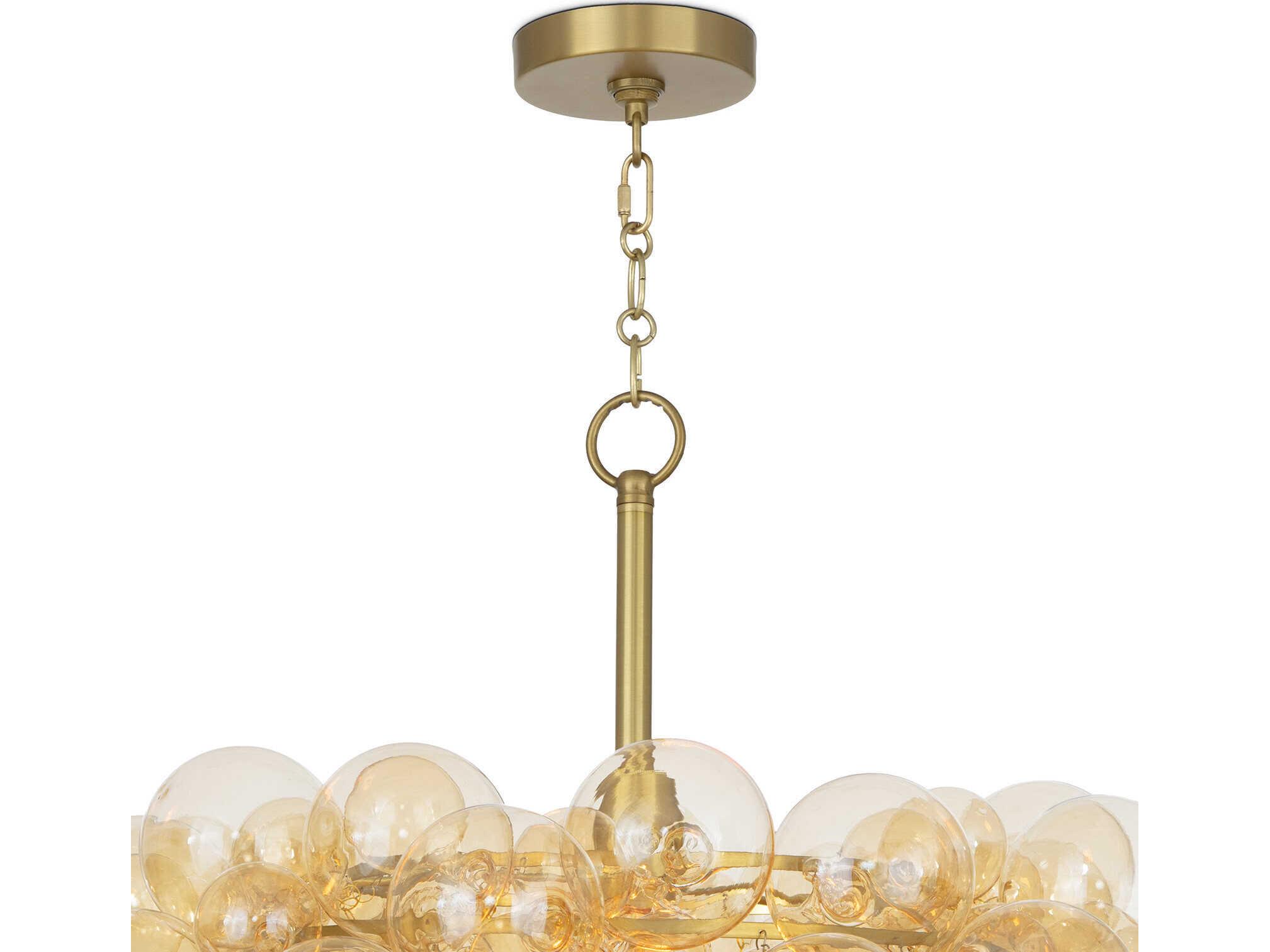 Regina Andrew Bubbles 1-Light Natural Brass Yellow Globe Pendant
