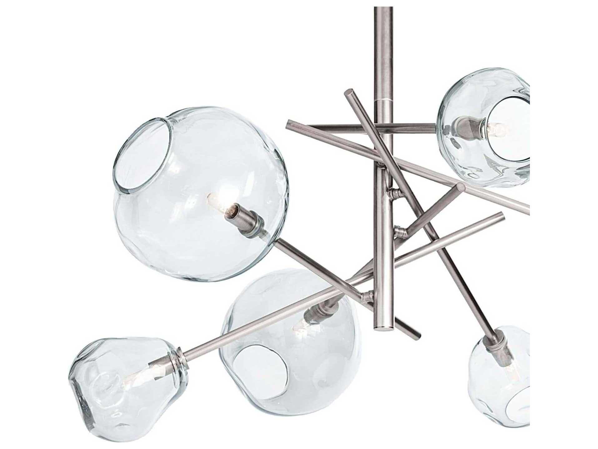 Regina Andrew Molten 6-Light Polished Nickel Clear Candelabra Globe Tiered Chandelier