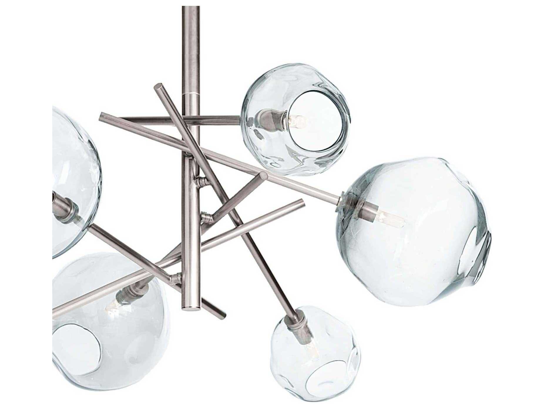 Regina Andrew Molten 6-Light Polished Nickel Clear Candelabra Globe Tiered Chandelier