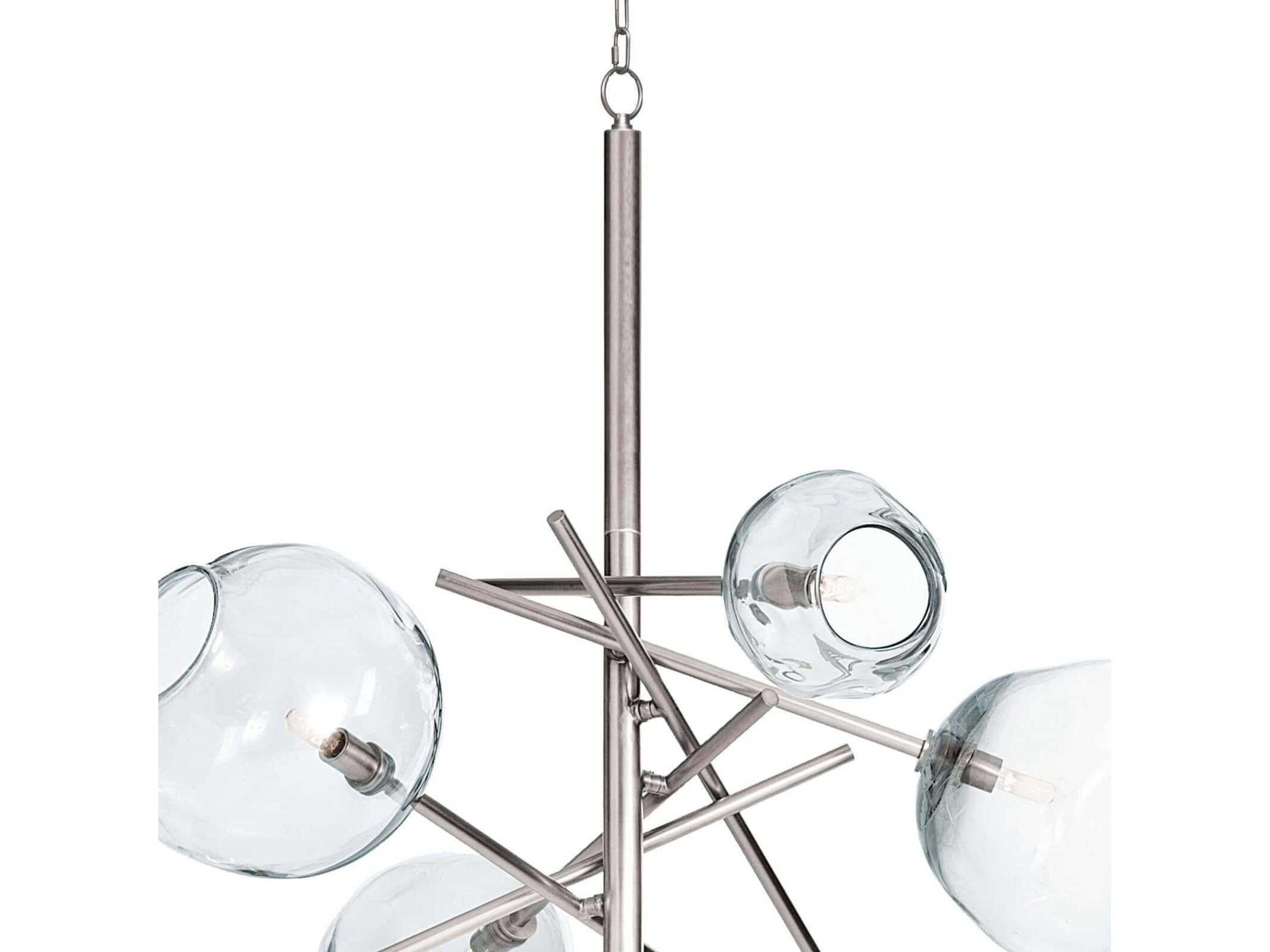 Regina Andrew Molten 6-Light Polished Nickel Clear Candelabra Globe Tiered Chandelier