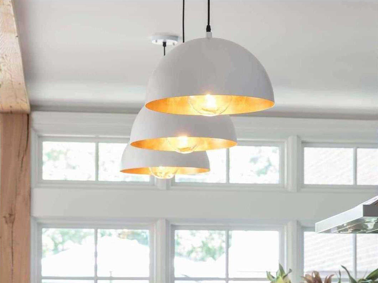 Regina Andrew Sigmund 1-Light White Dome Pendant