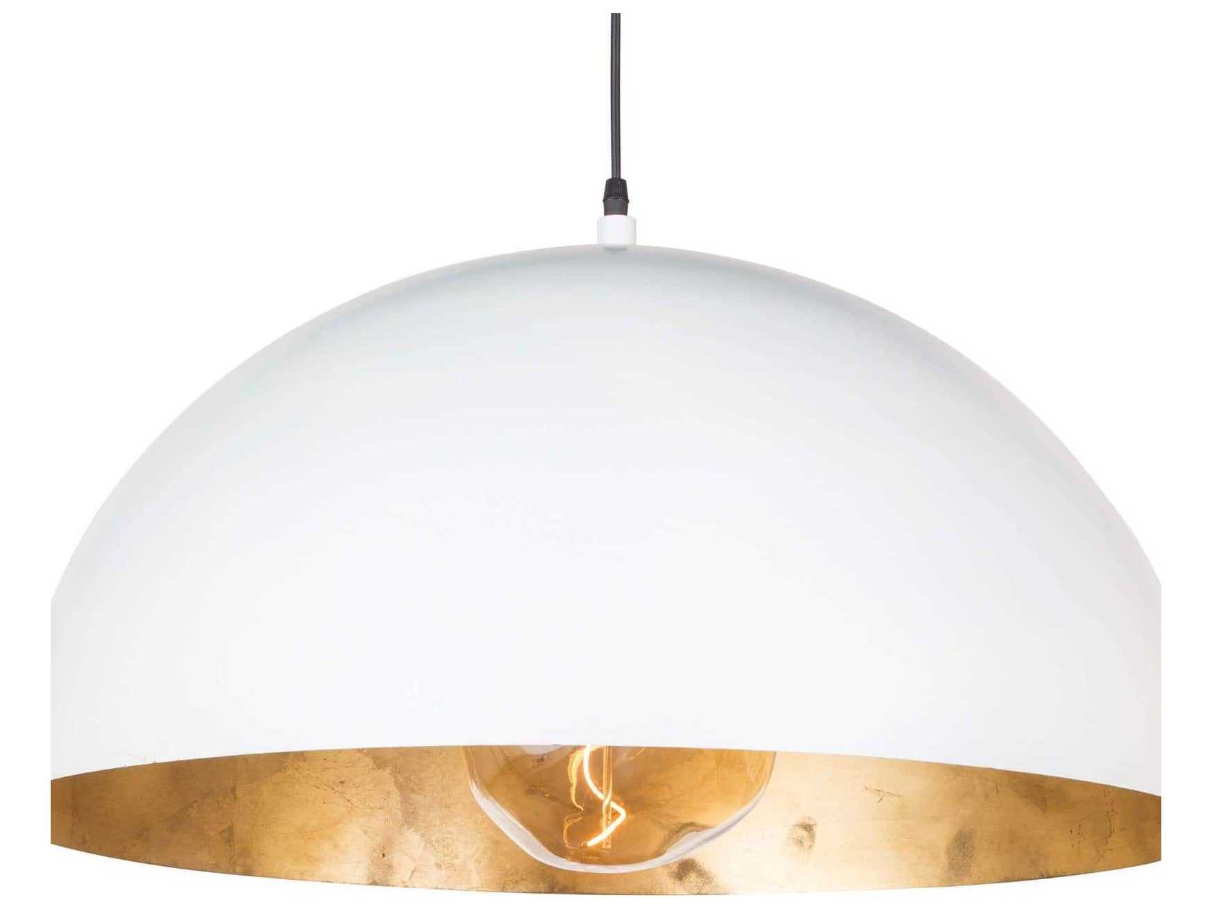 Regina Andrew Sigmund 1-Light White & Gold Bowl Linear Pendant