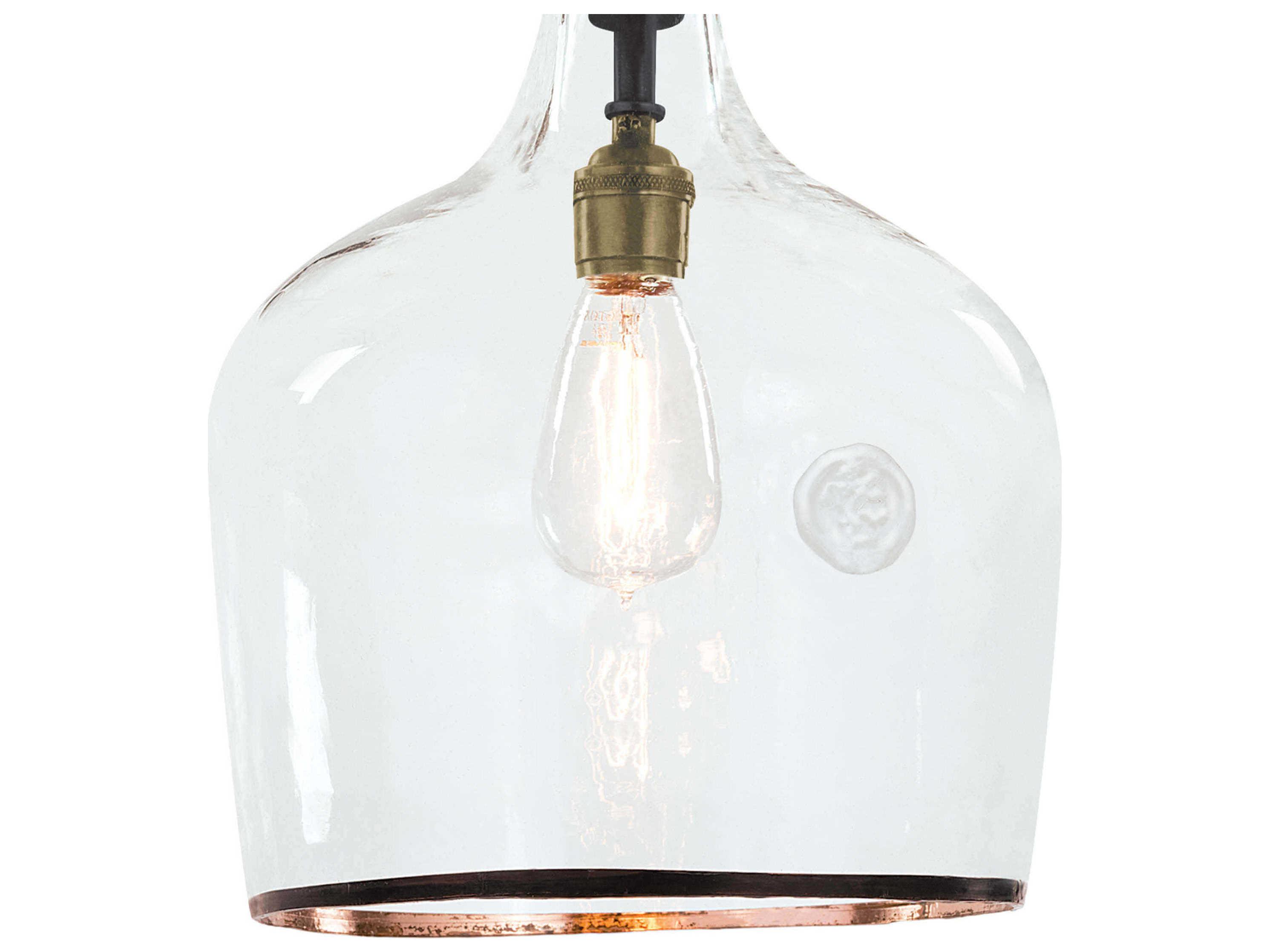 Regina Andrew Demi 1-Light Blackened Steel Glass Bell Mini Pendant