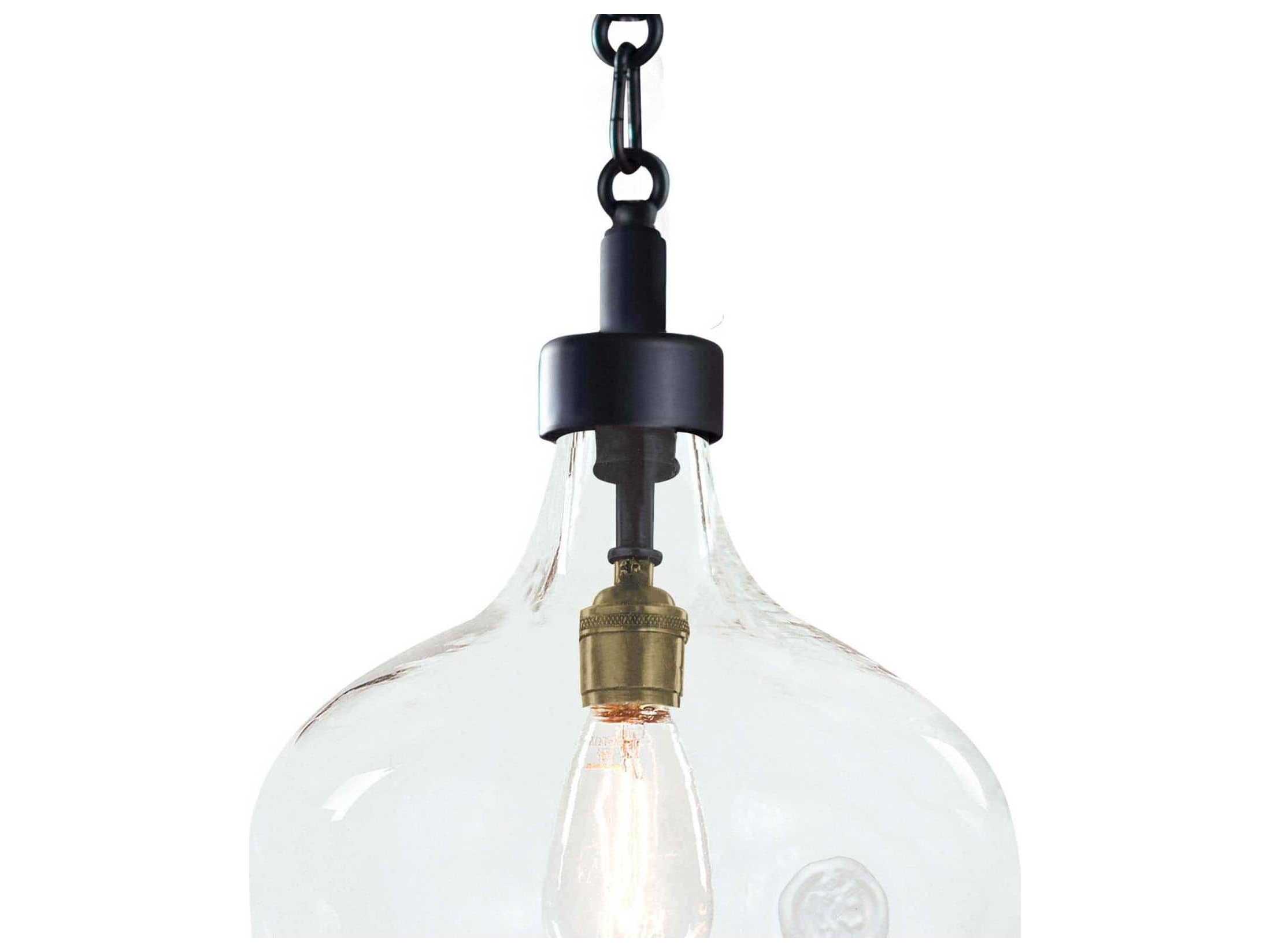 Regina Andrew Demi 1-Light Blackened Steel Glass Bell Mini Pendant