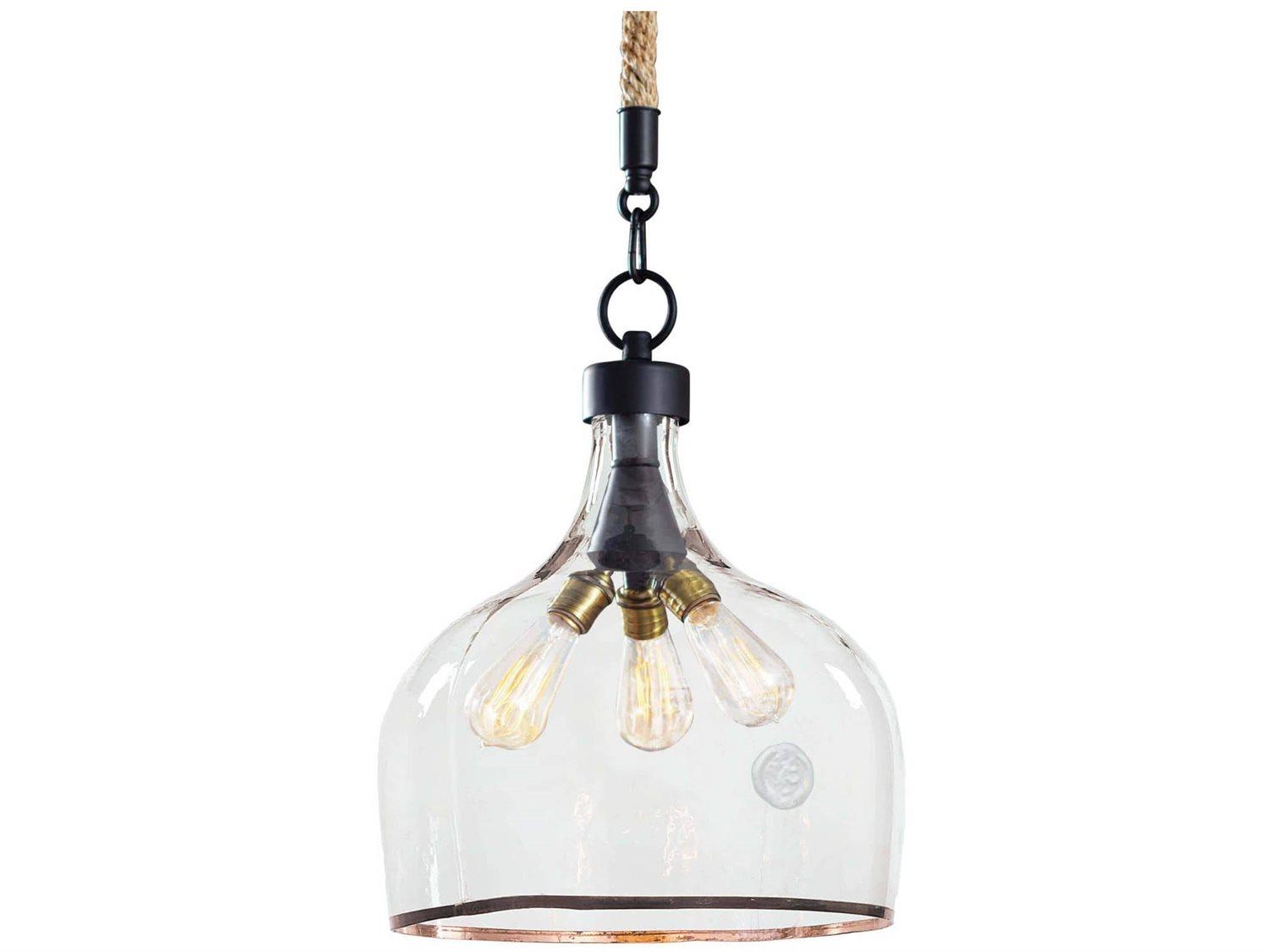 Regina Andrew Demi 3-Light Blackened Steel Glass Bell Pendant