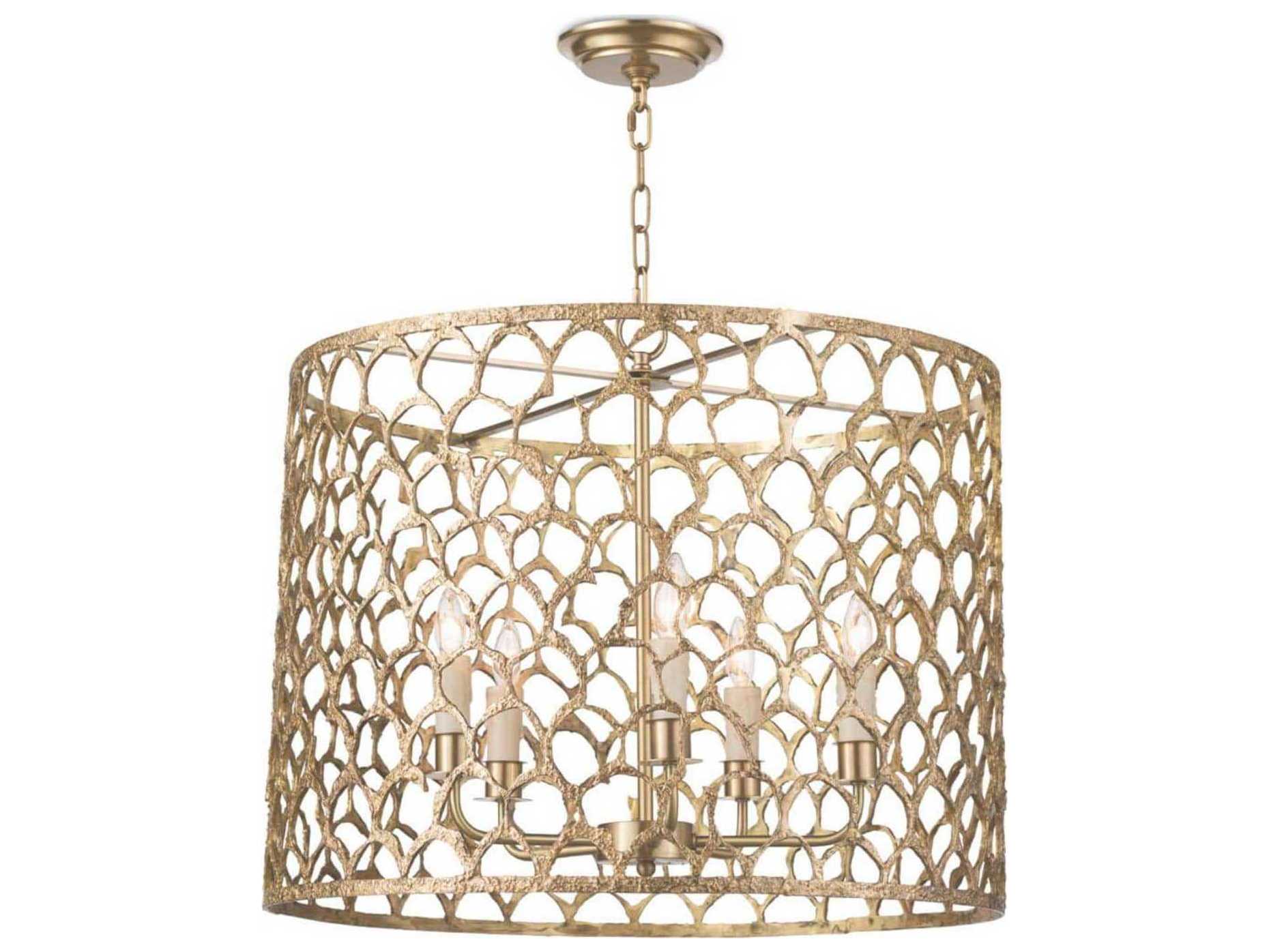 Regina Andrew 5-Light Natural Brass Candelabra Drum Chandelier
