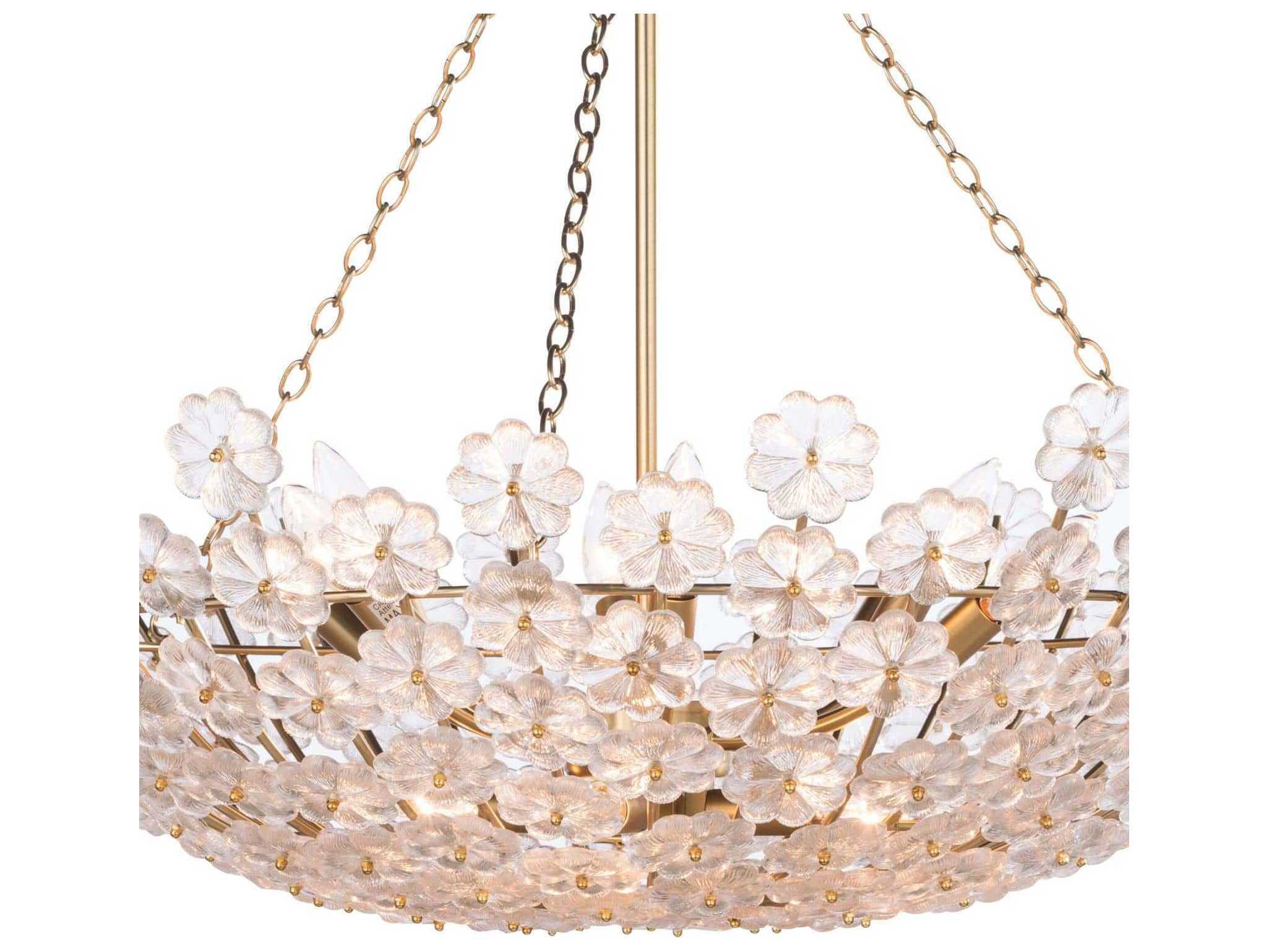 Regina Andrew Charlotte 12-Light Natural Brass Bowl Chandelier