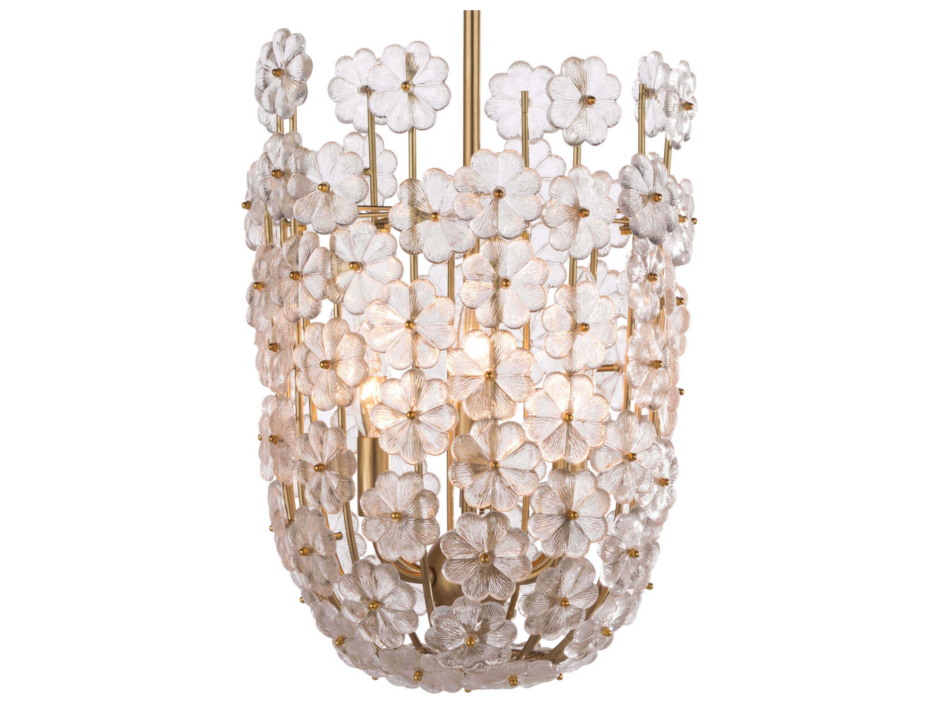 Regina Andrew Charlotte 6-Light Natural Brass Glass Cylinder Mini Pendant