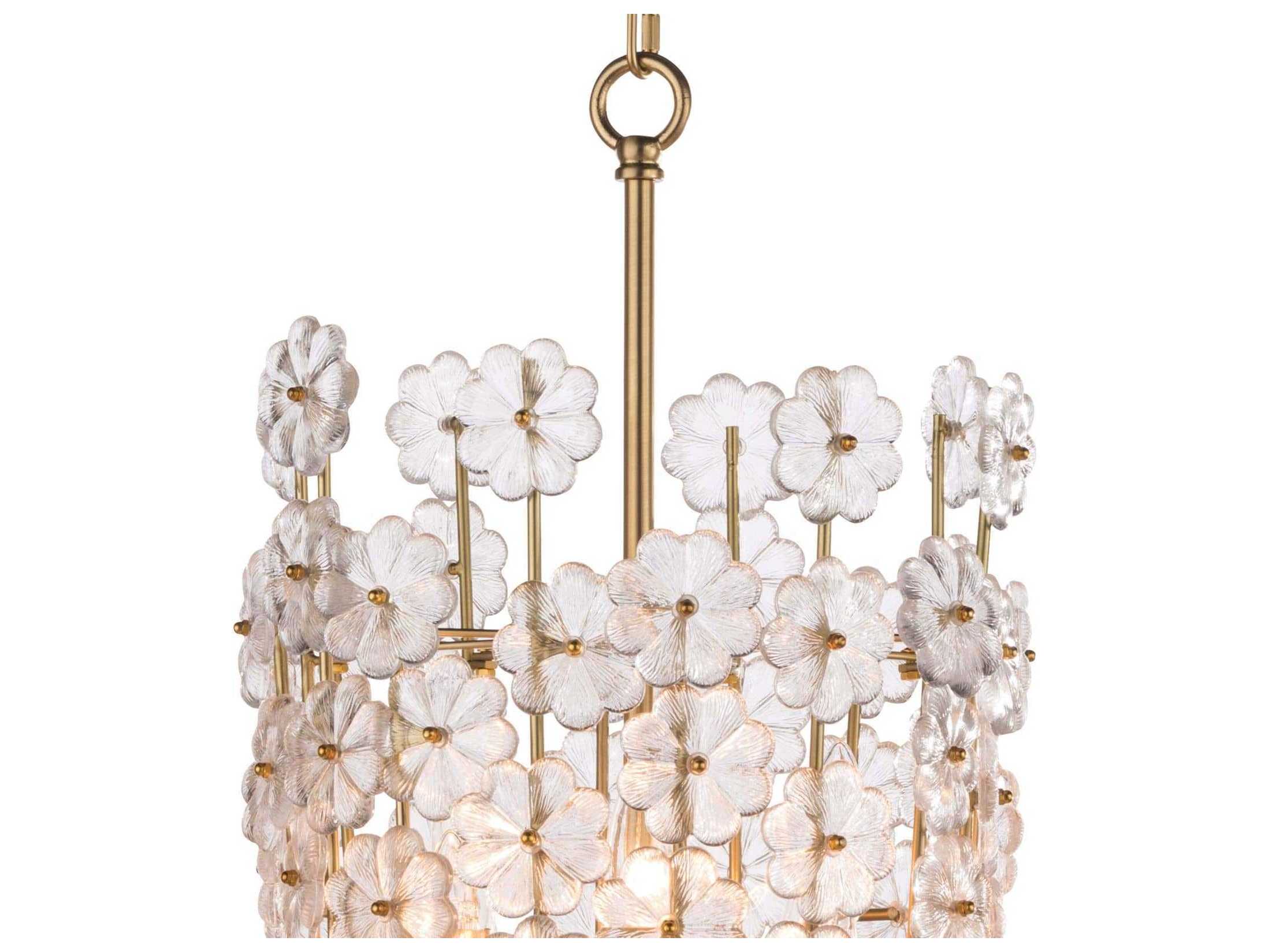 Regina Andrew Charlotte 6-Light Natural Brass Glass Cylinder Mini Pendant