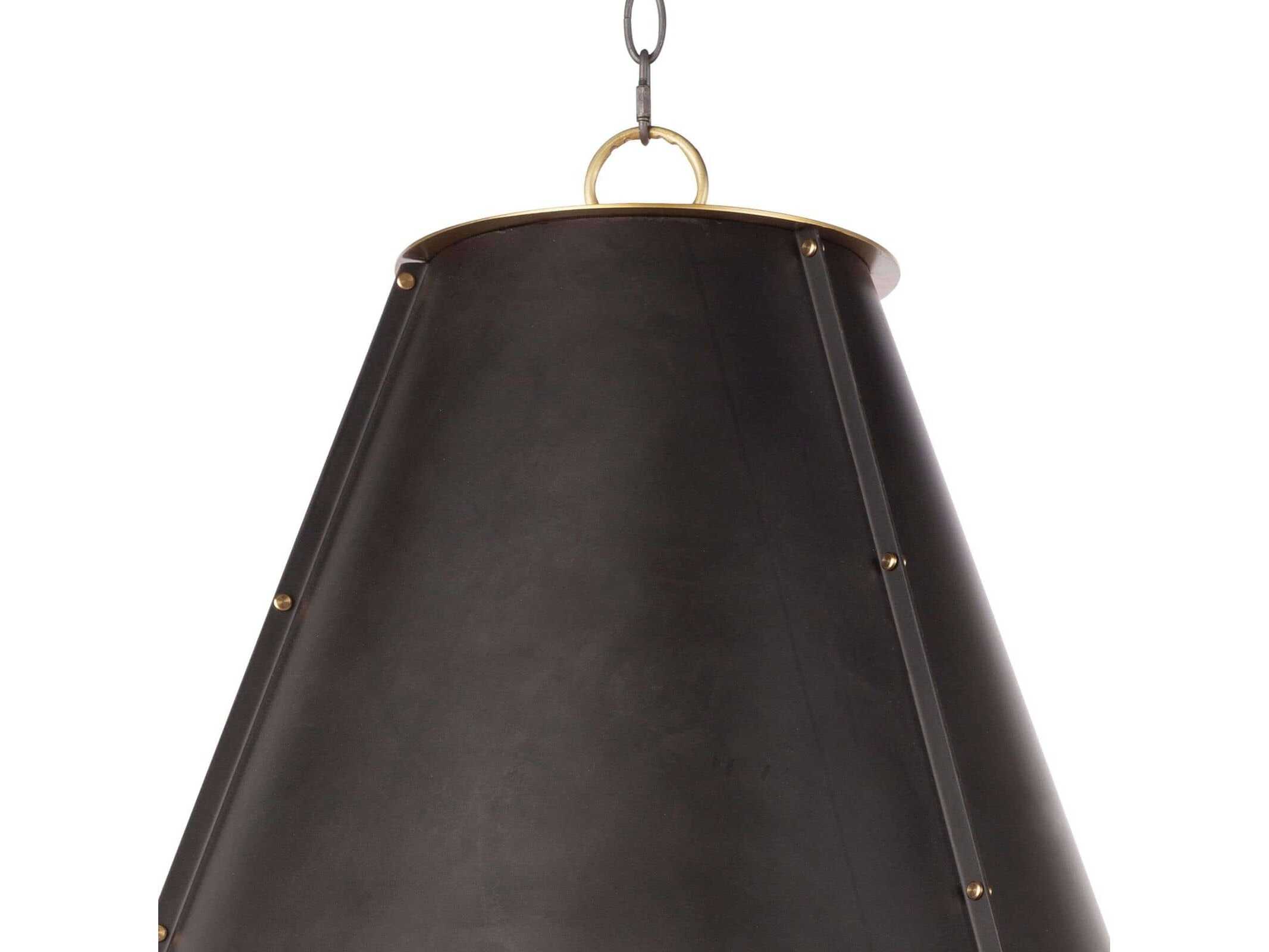 Regina Andrew French Maid 3-Light Blackened Brass Pendant