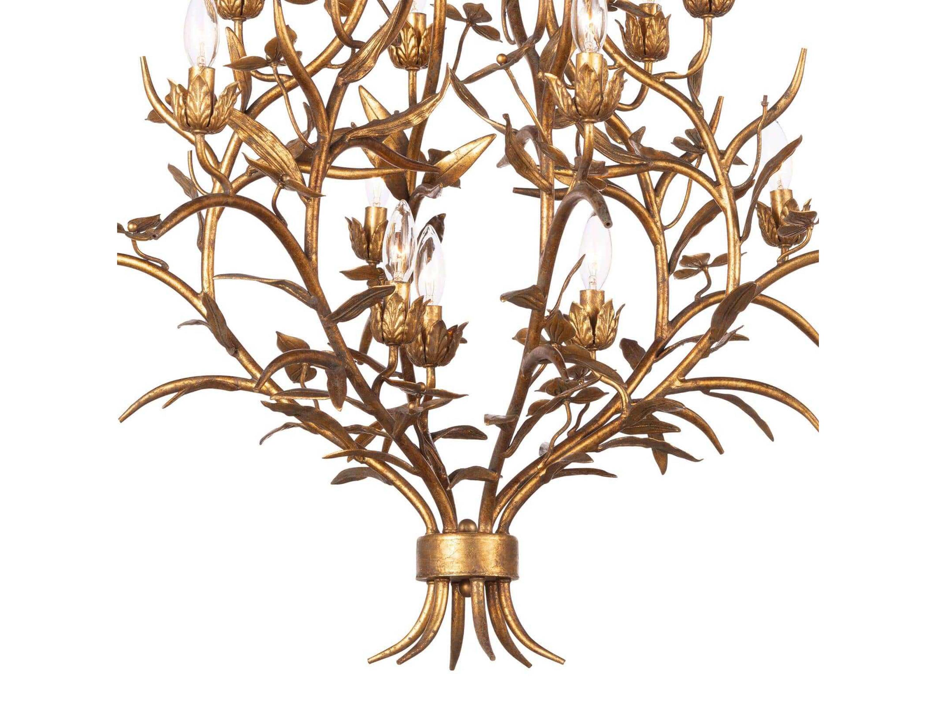 Regina Andrew Trillium 15-Light Brass Candelabra Chandelier