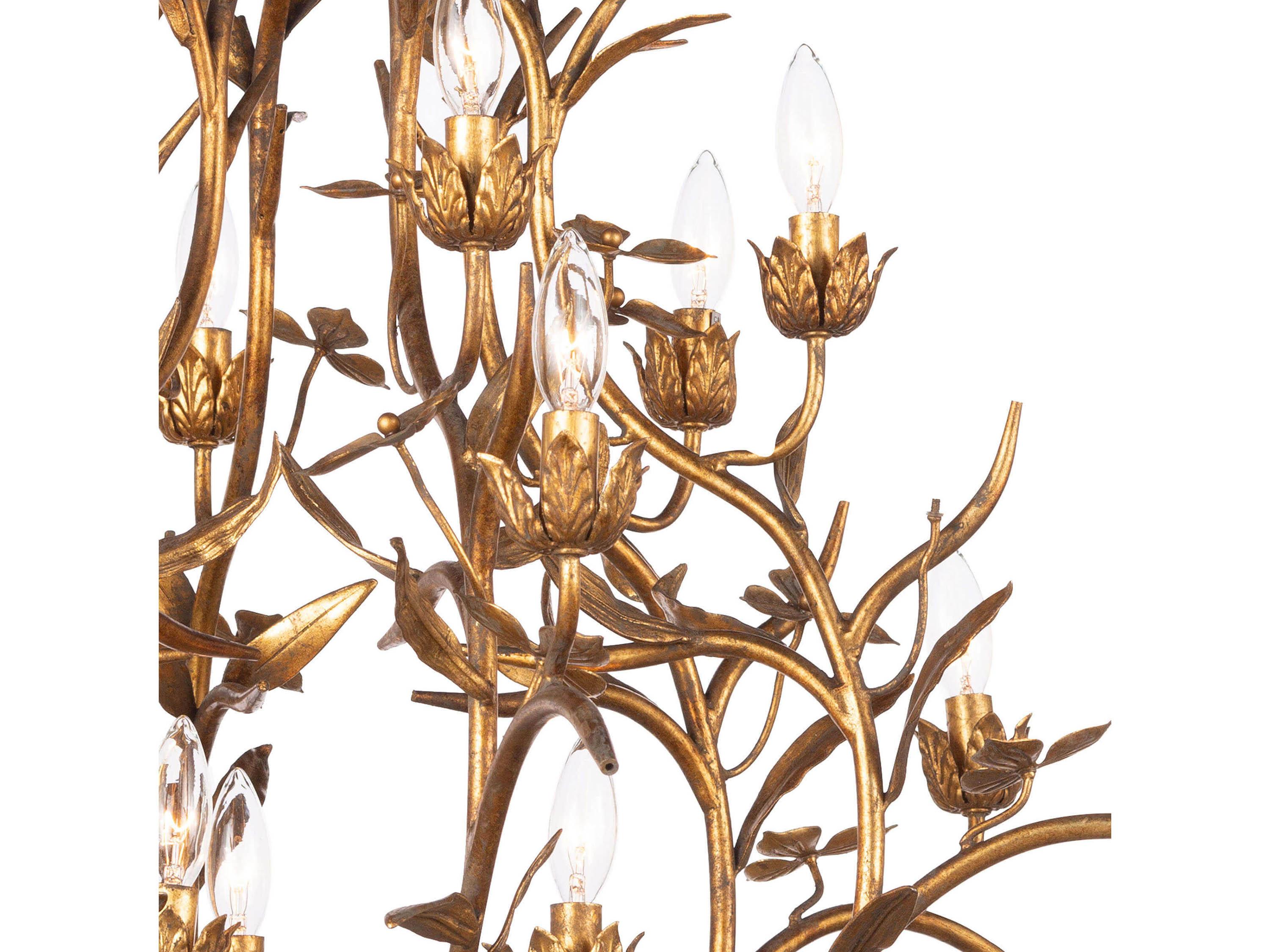 Regina Andrew Trillium 15-Light Brass Candelabra Chandelier