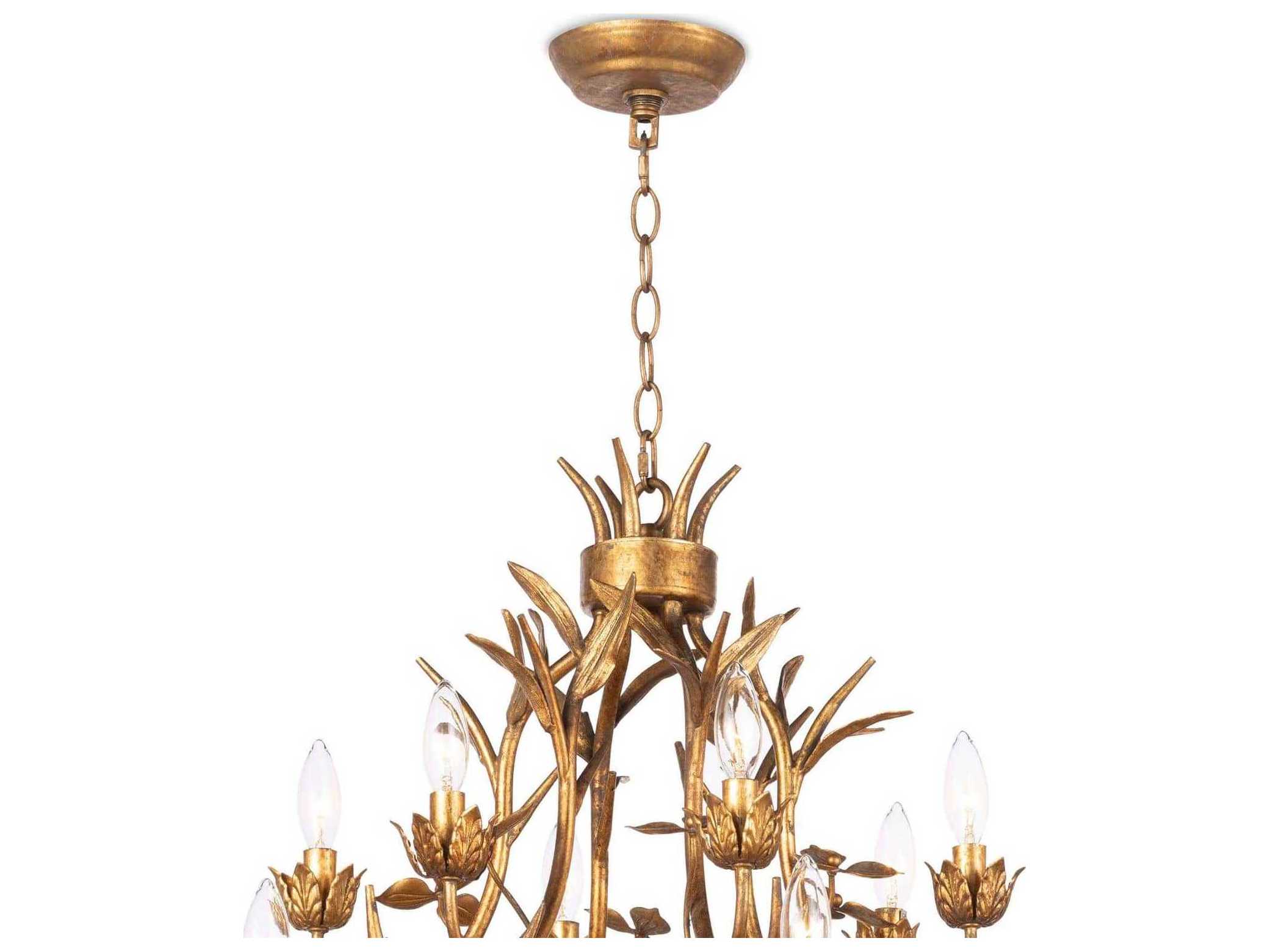 Regina Andrew Trillium 15-Light Brass Candelabra Chandelier