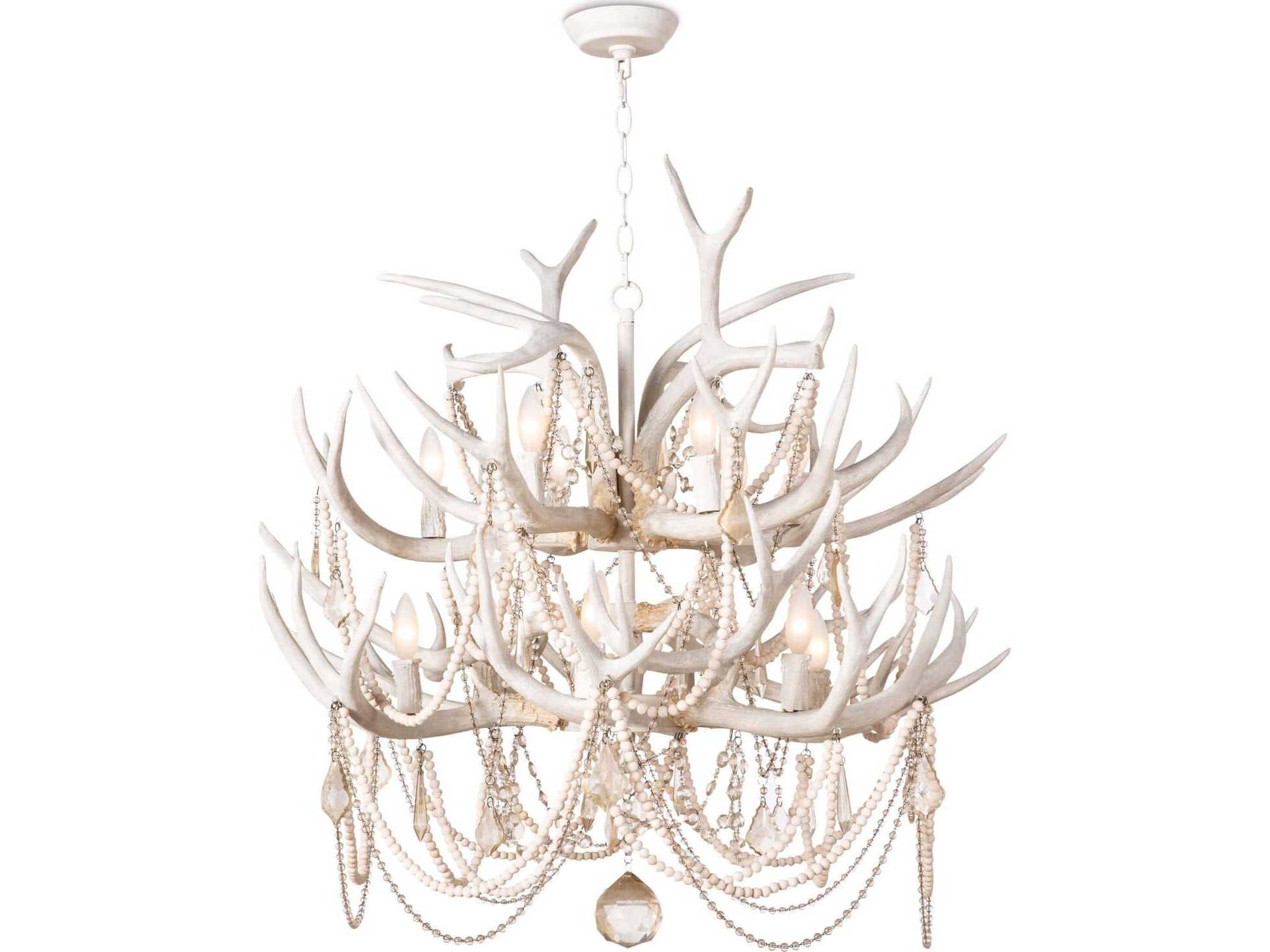 Regina Andrew Cheyanne 12-Light White Candelabra Tiered Chandelier