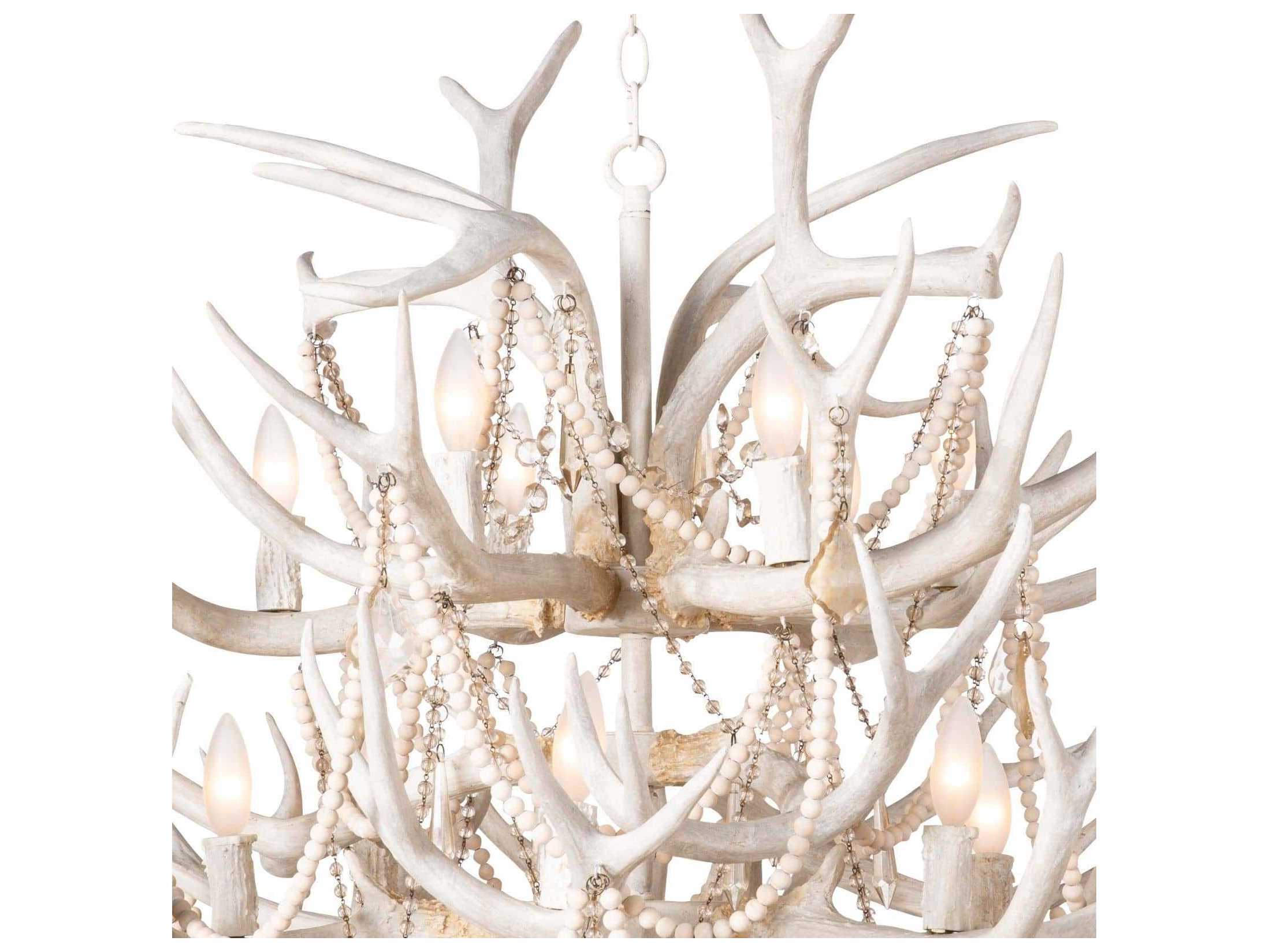 Regina Andrew Cheyanne 12-Light White Candelabra Tiered Chandelier