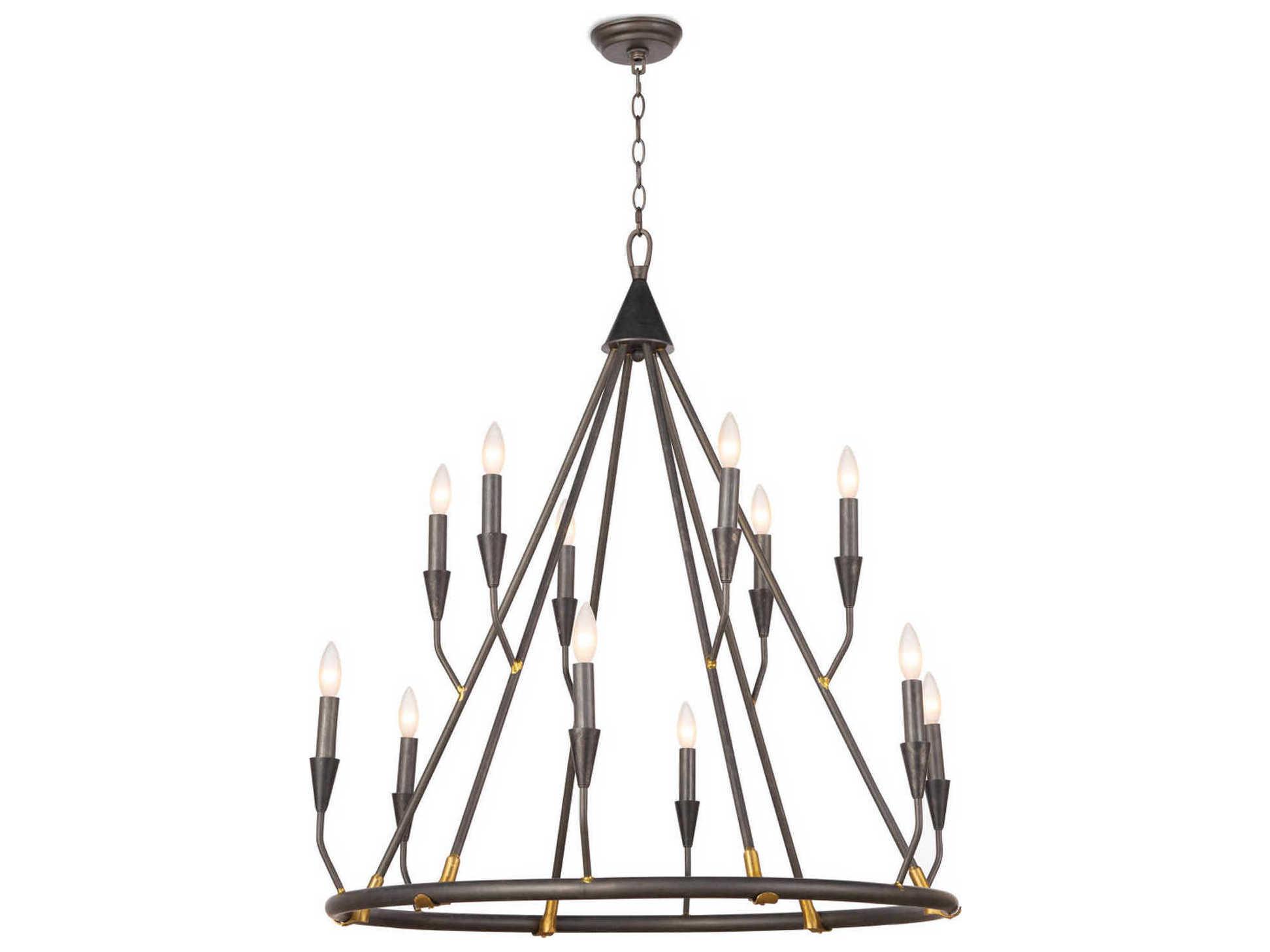 Regina Andrew 12-Light Blackened Steel Candelabra Chandelier