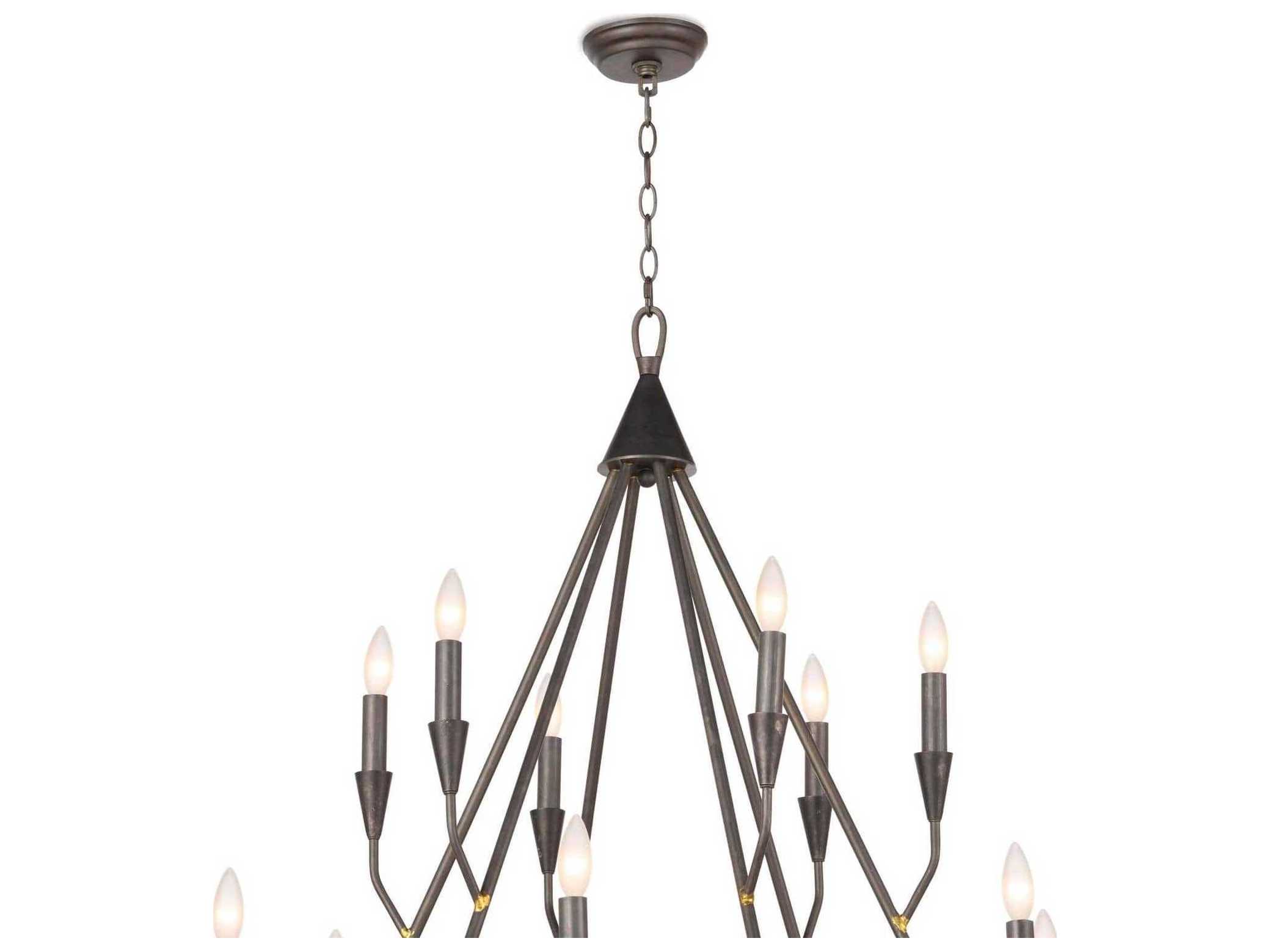 Regina Andrew 12-Light Blackened Steel Candelabra Chandelier