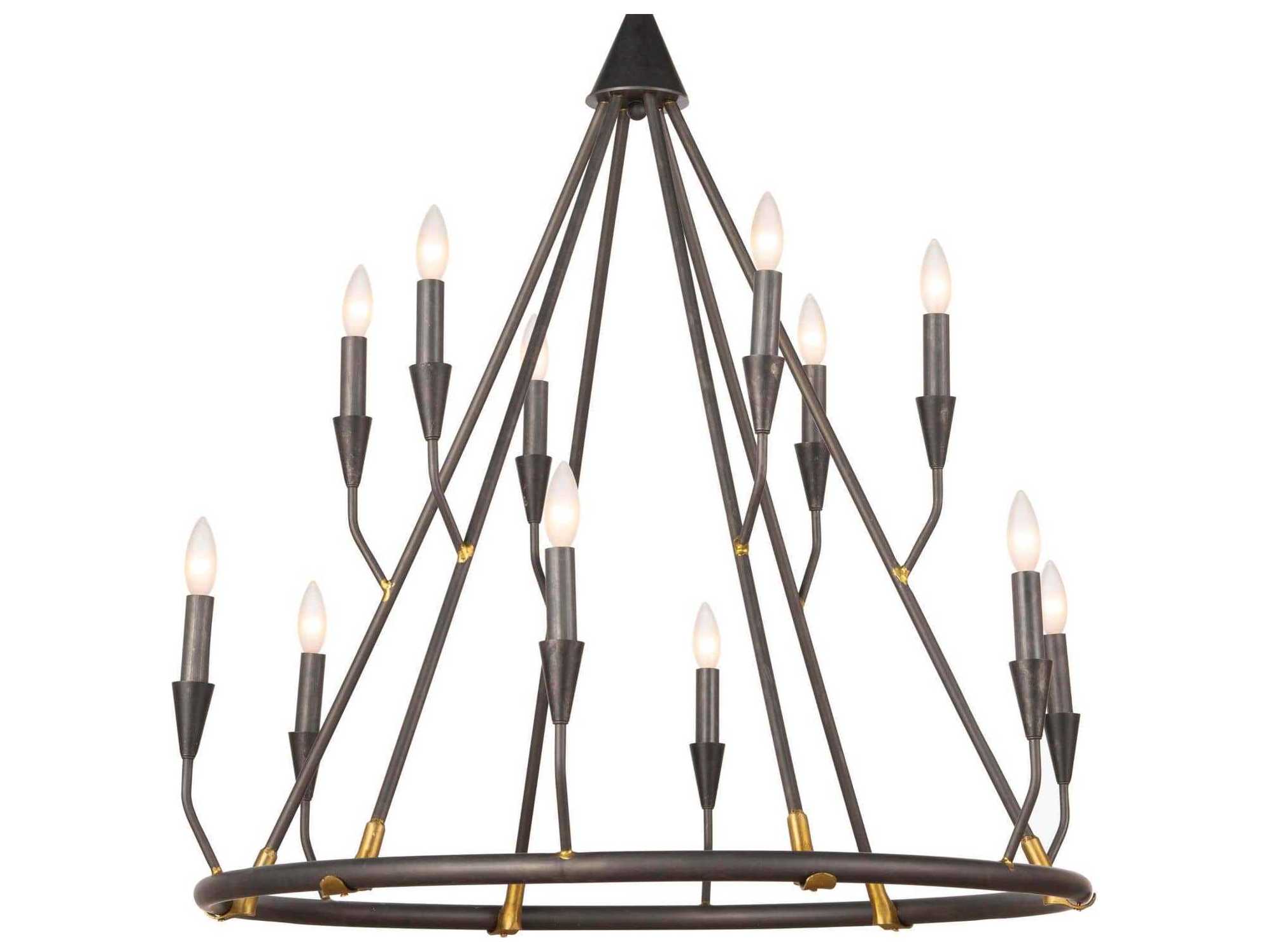 Regina Andrew 12-Light Blackened Steel Candelabra Chandelier