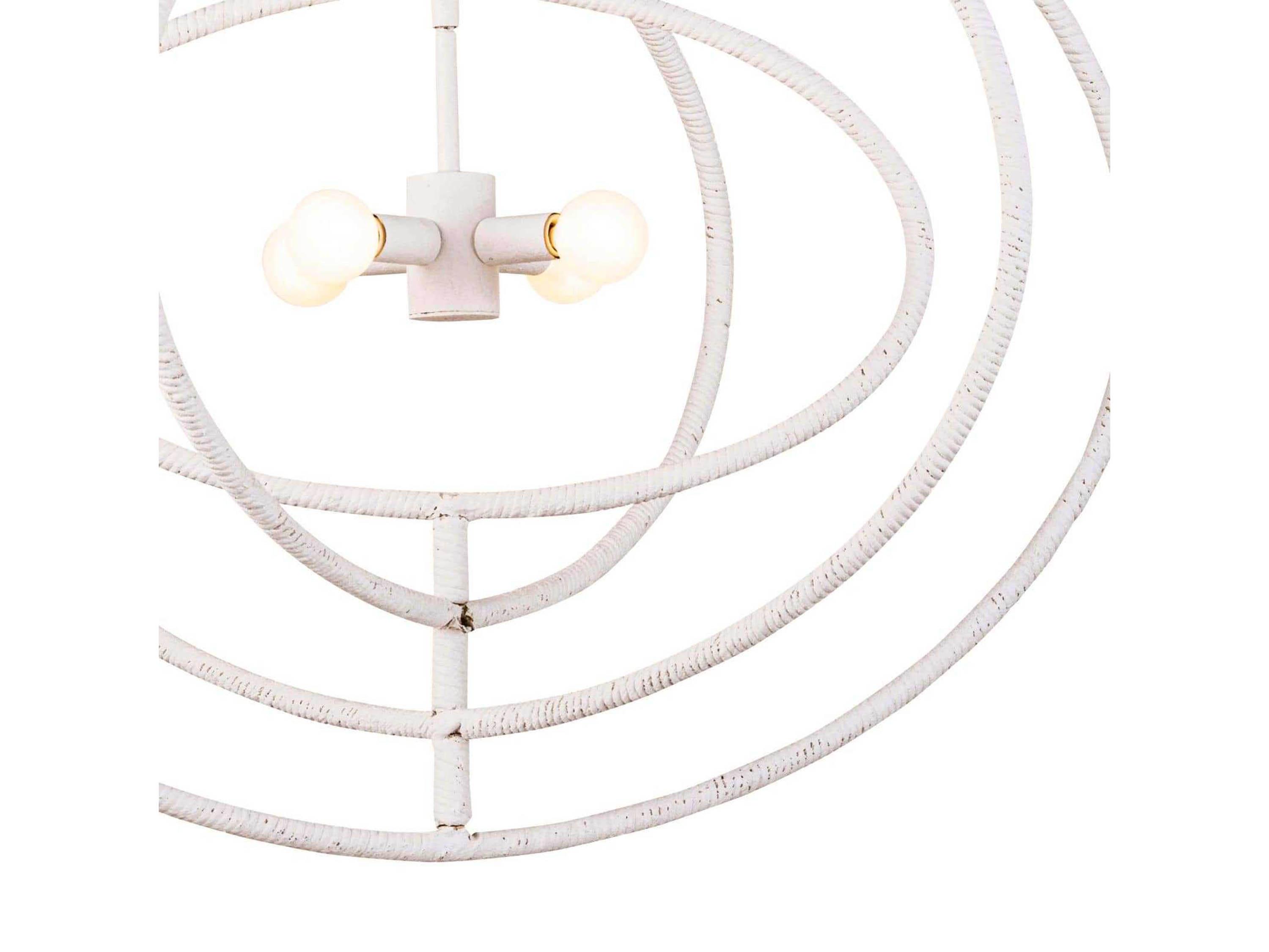 Regina Andrew 4-Light White Geometric Round Pendant