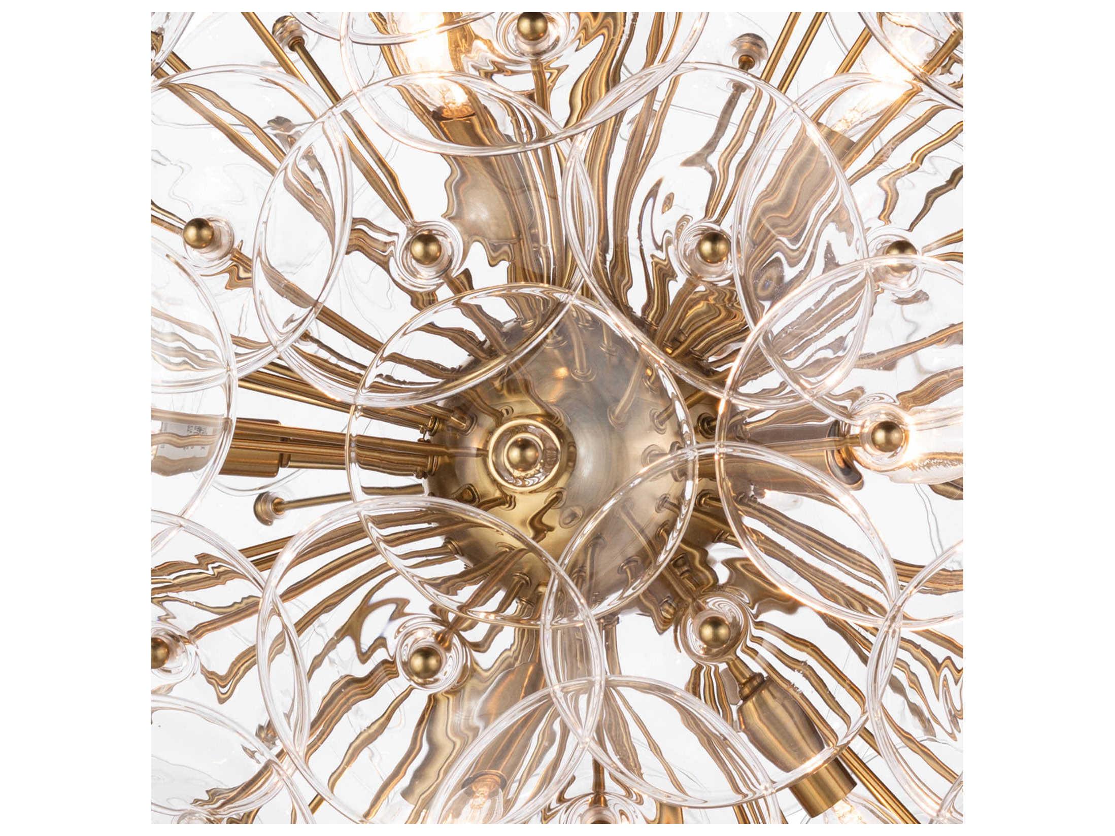 Regina Andrew Poppy 9-Light Natural Brass Glass Round Chandelier