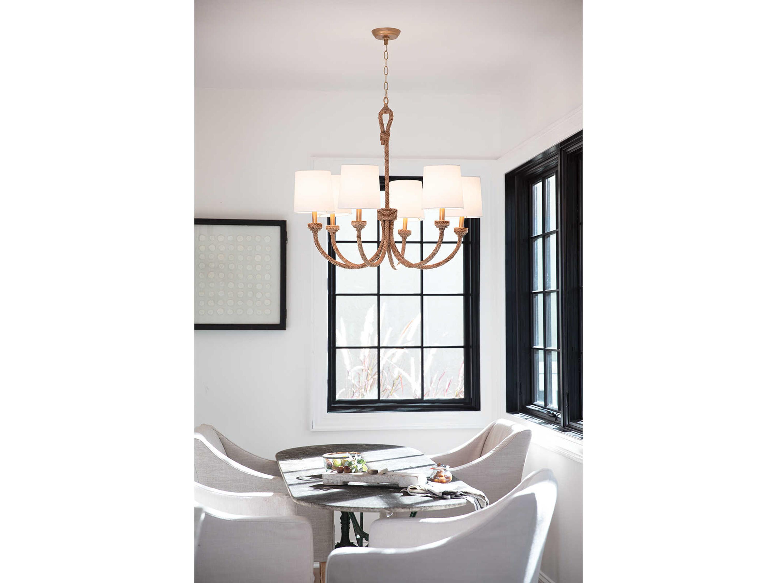 Regina Andrew 6-Light Natural Polished Brass Brown Empire Chandelier