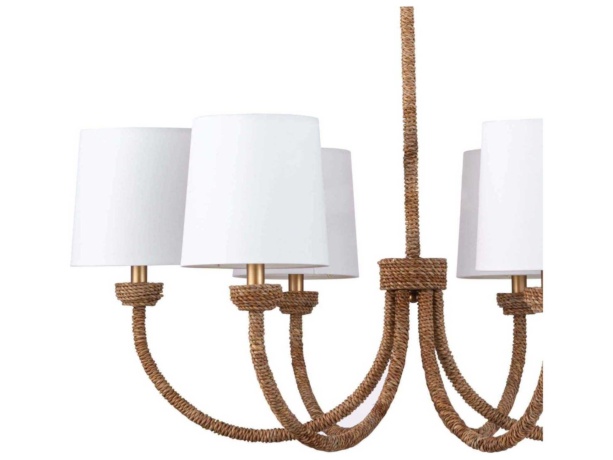 Regina Andrew 6-Light Natural Polished Brass Brown Empire Chandelier