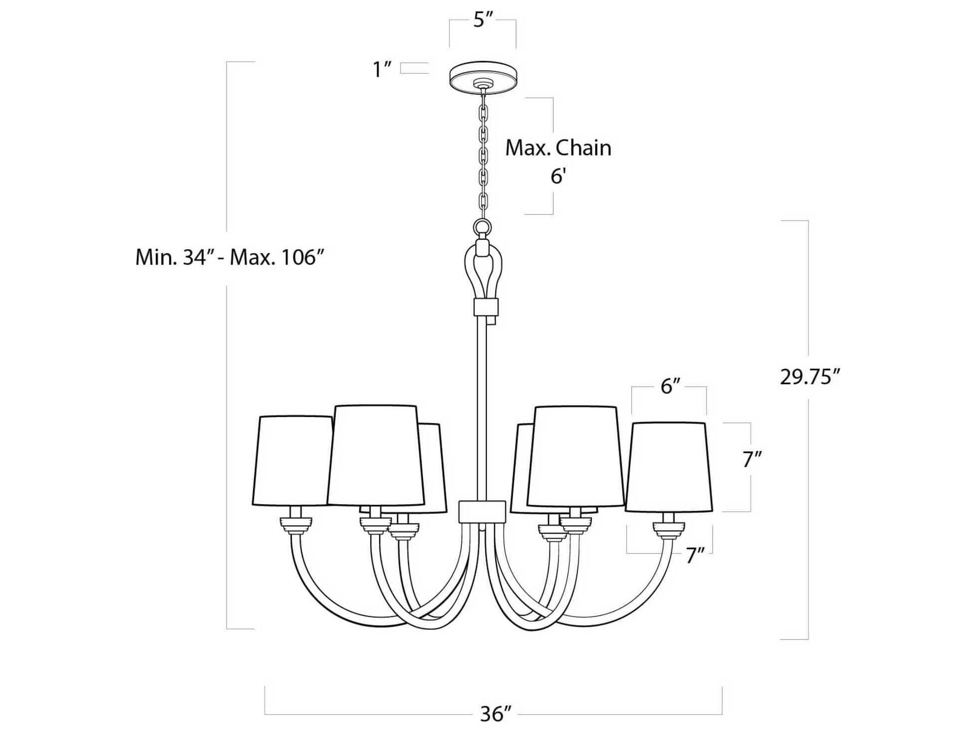 Regina Andrew 6-Light Natural Polished Brass Brown Empire Chandelier
